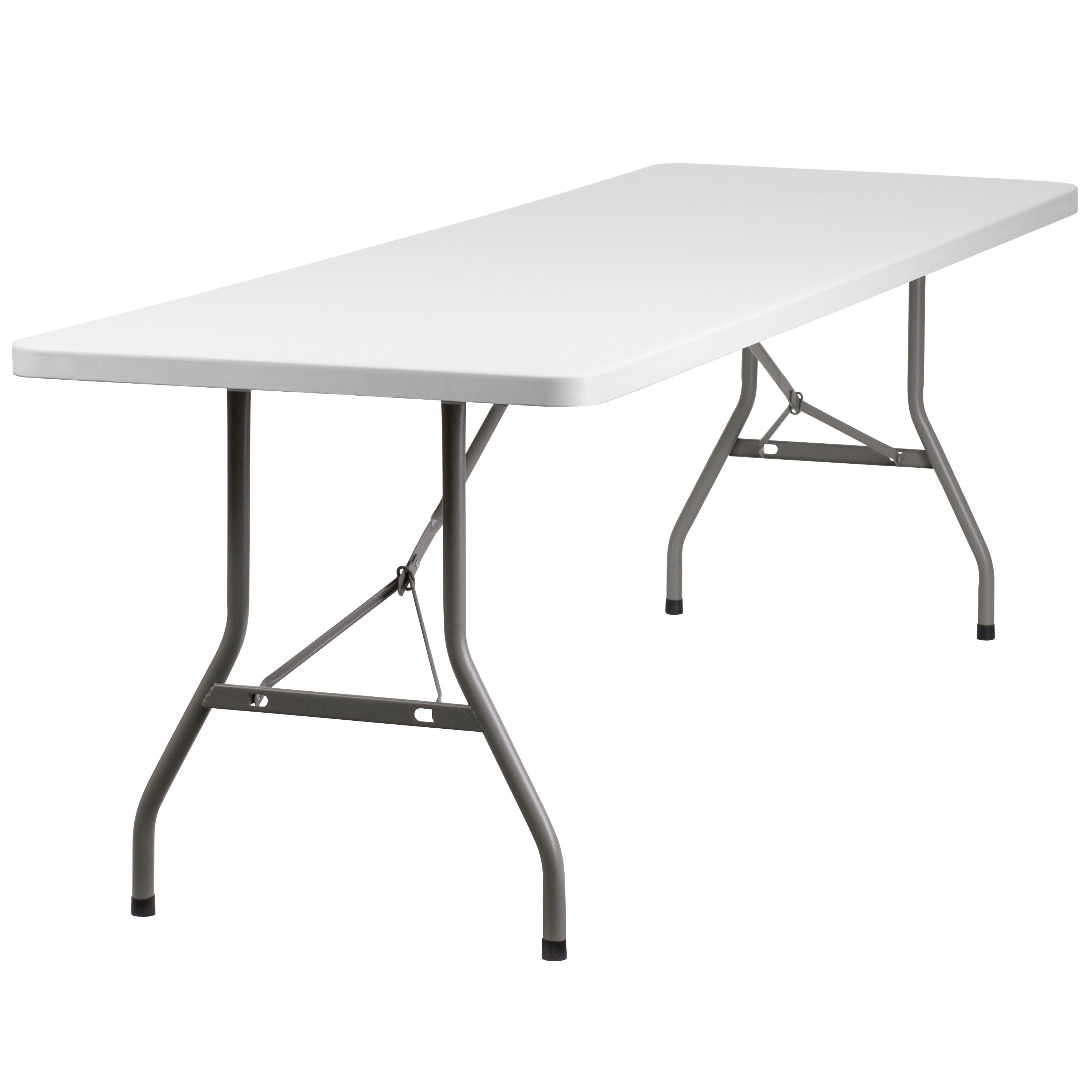 8-Foot Plastic Folding Table-Rectangular Plastic Folding Table-Flash Furniture-Wall2Wall Furnishings