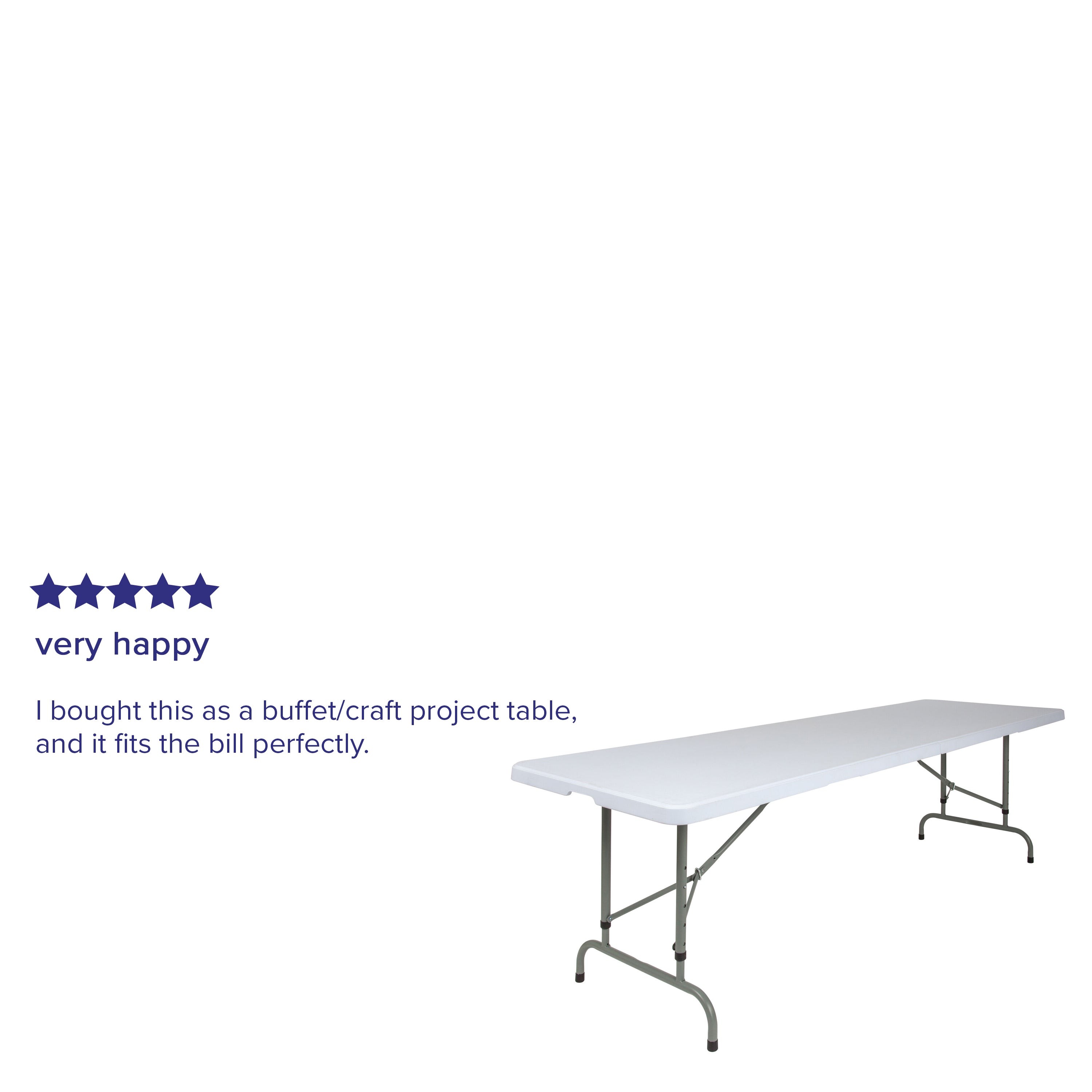 8-Foot Height Adjustable Plastic Folding Table-Rectangular Plastic Folding Table-Flash Furniture-Wall2Wall Furnishings