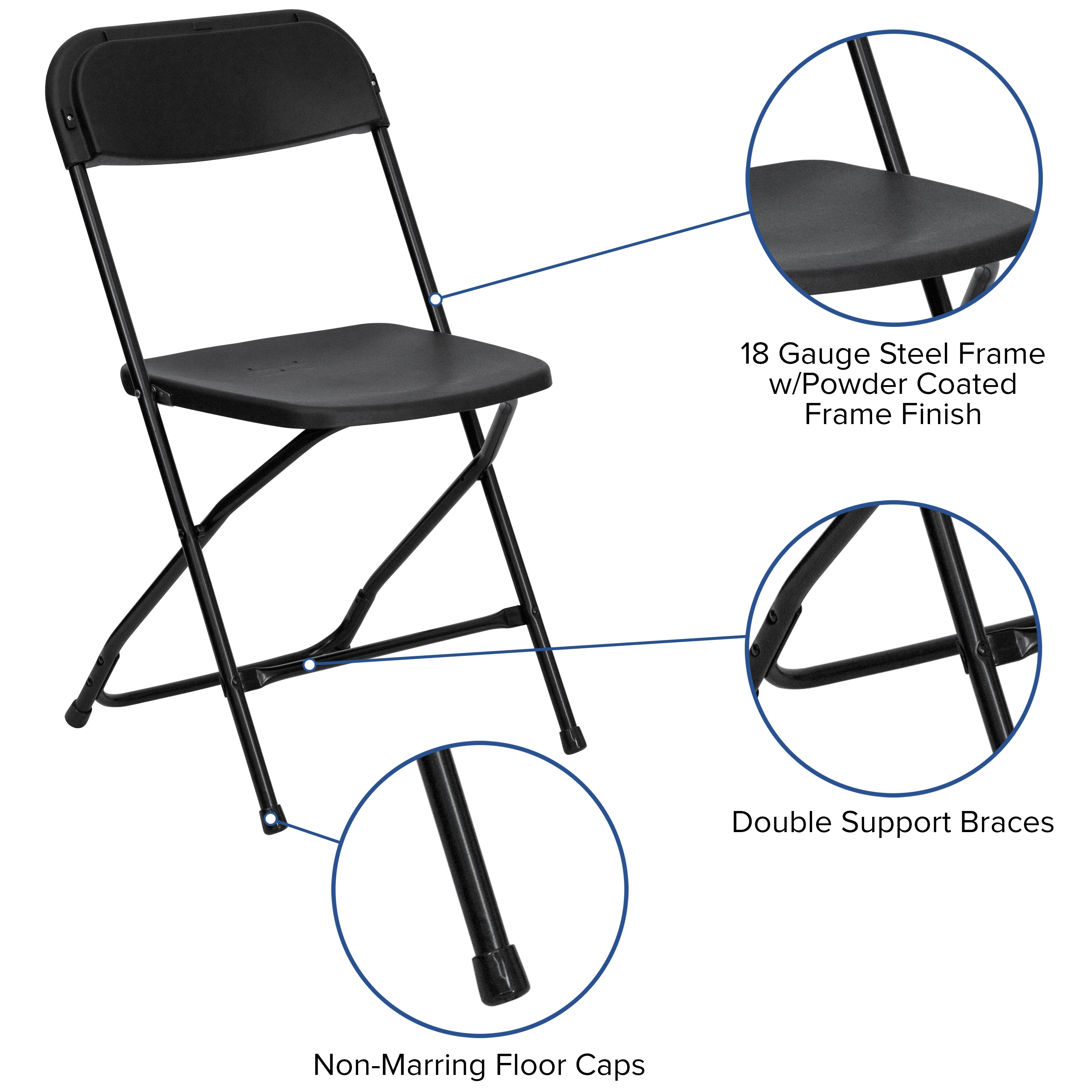 30"W x 96"L Bi-Fold Plastic Event/Training Folding Table Set with 10 Folding Chairs-Plastic Folding Table and Chair Set-Flash Furniture-Wall2Wall Furnishings