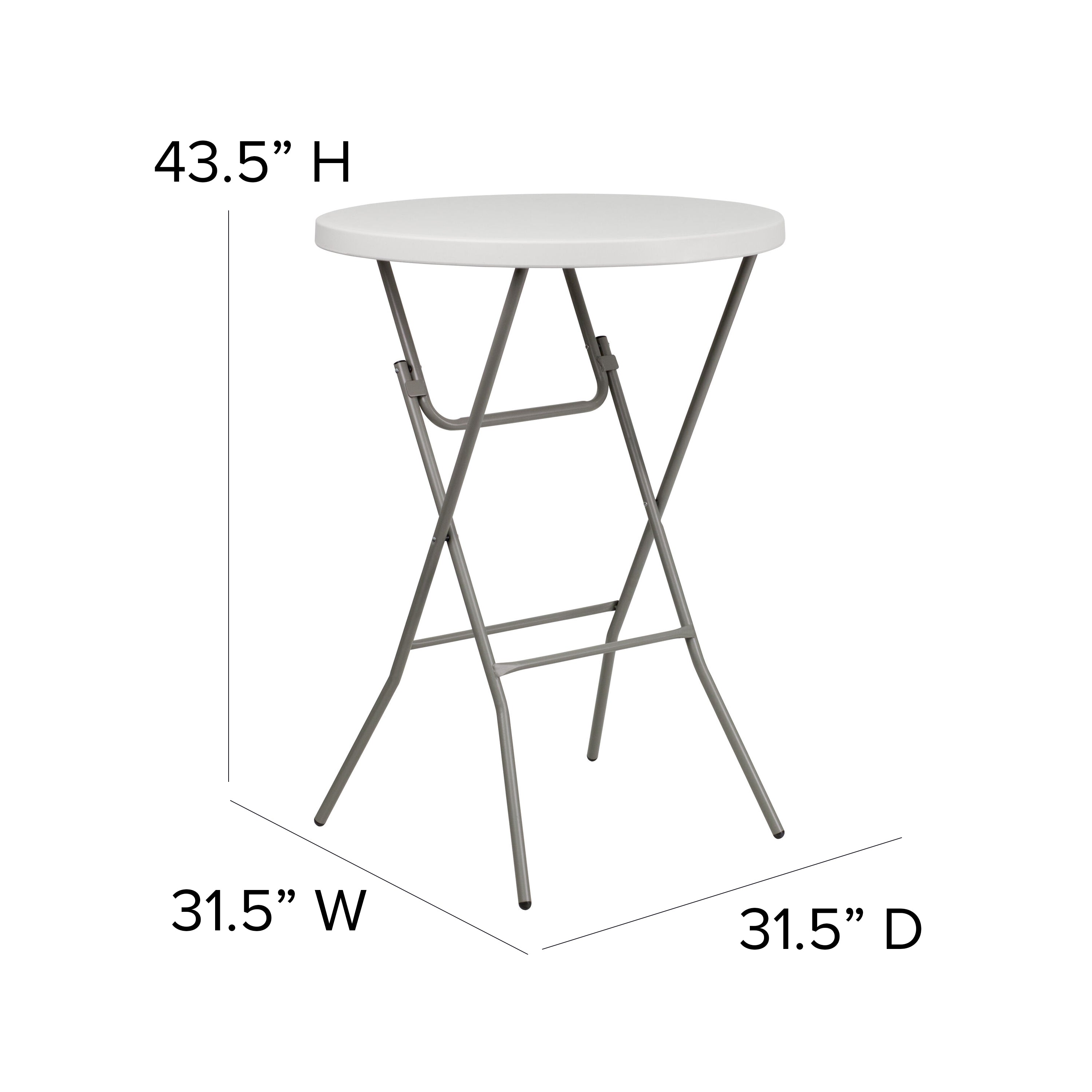 2.63-Foot Round Plastic Bar Height Folding Table-Round Plastic Folding Table-Flash Furniture-Wall2Wall Furnishings