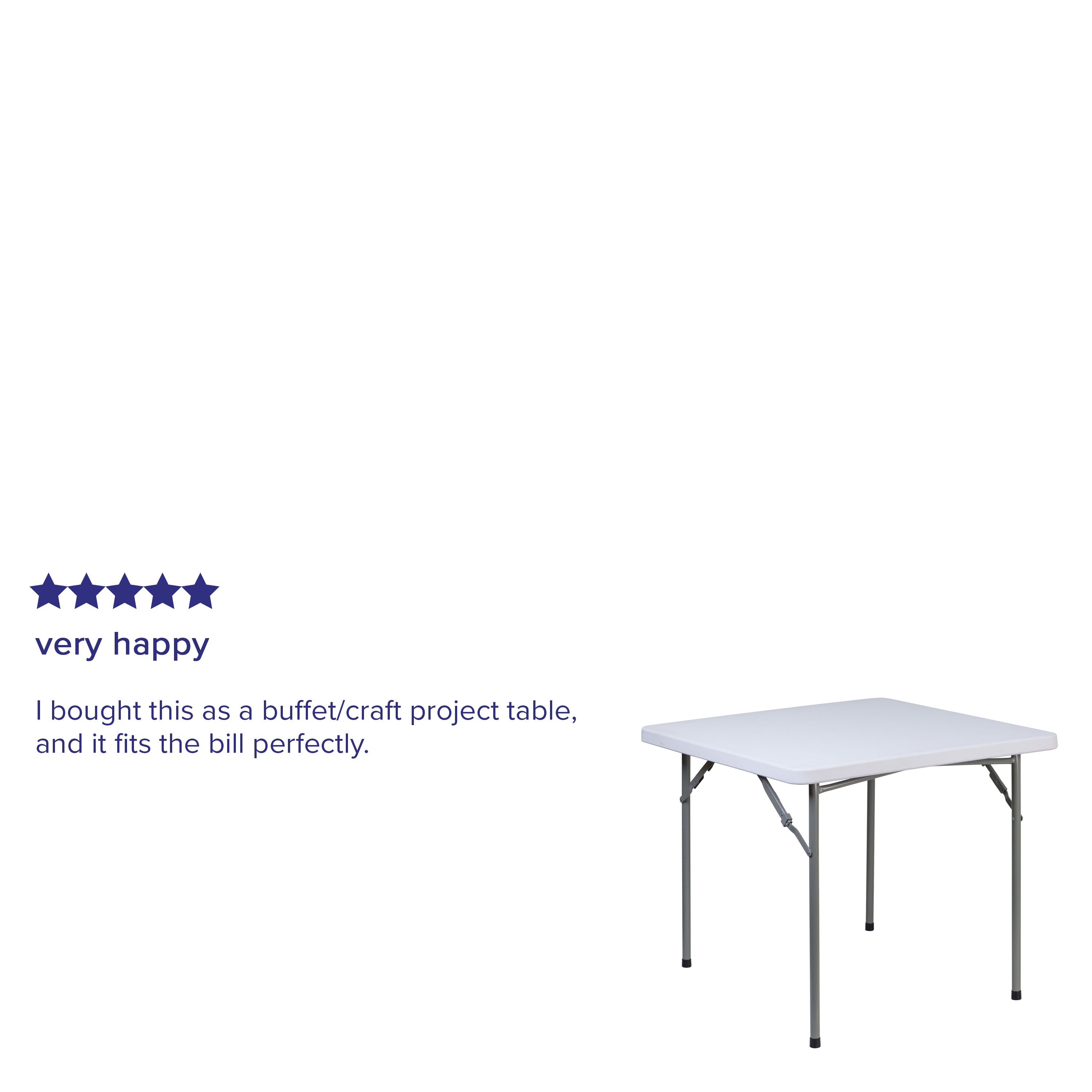 2.81-Foot Square Plastic Folding Table-Square Plastic Folding Table-Flash Furniture-Wall2Wall Furnishings