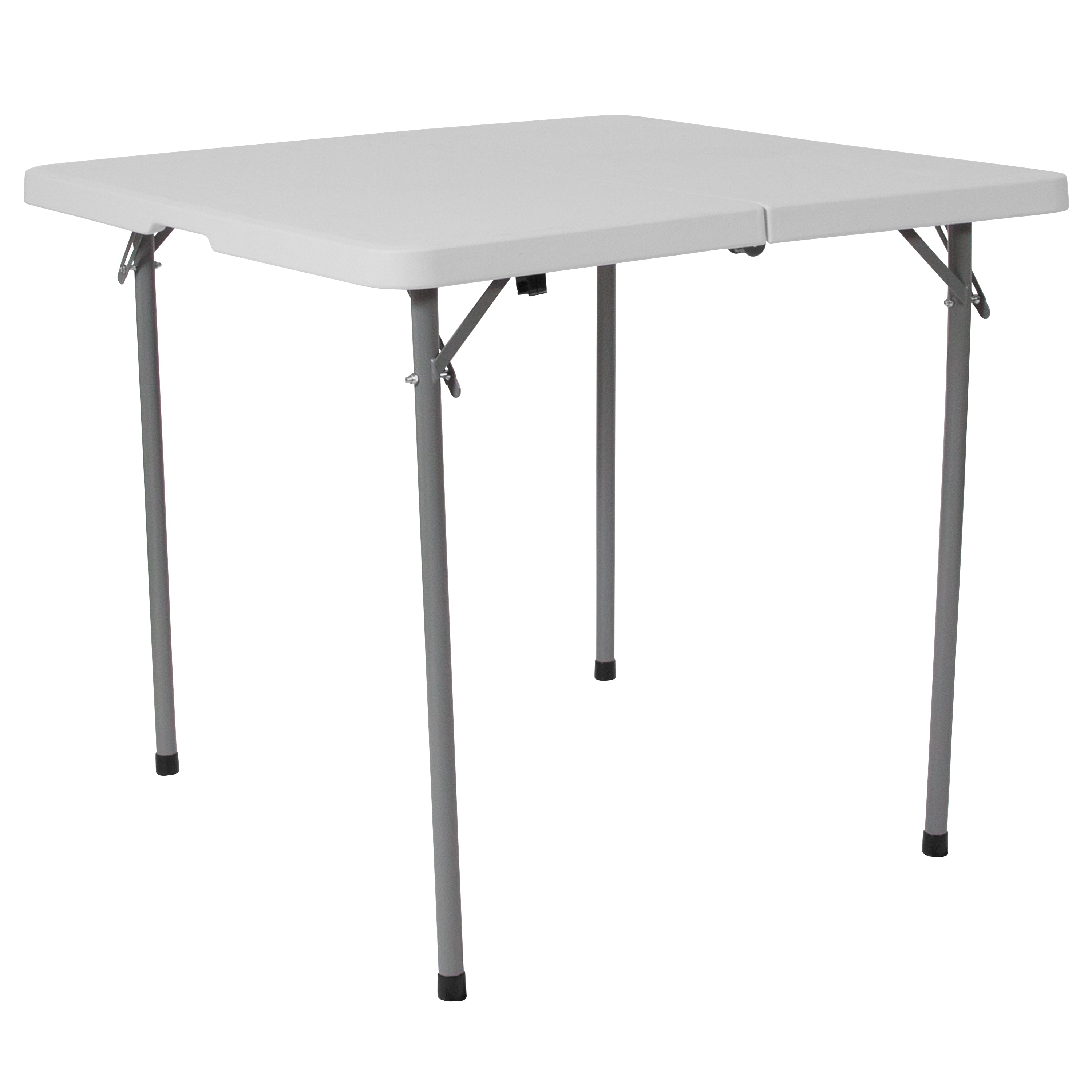 2.79-Foot Square Bi-Fold Plastic Folding Table with Carrying Handle-Square Plastic Folding Table-Flash Furniture-Wall2Wall Furnishings