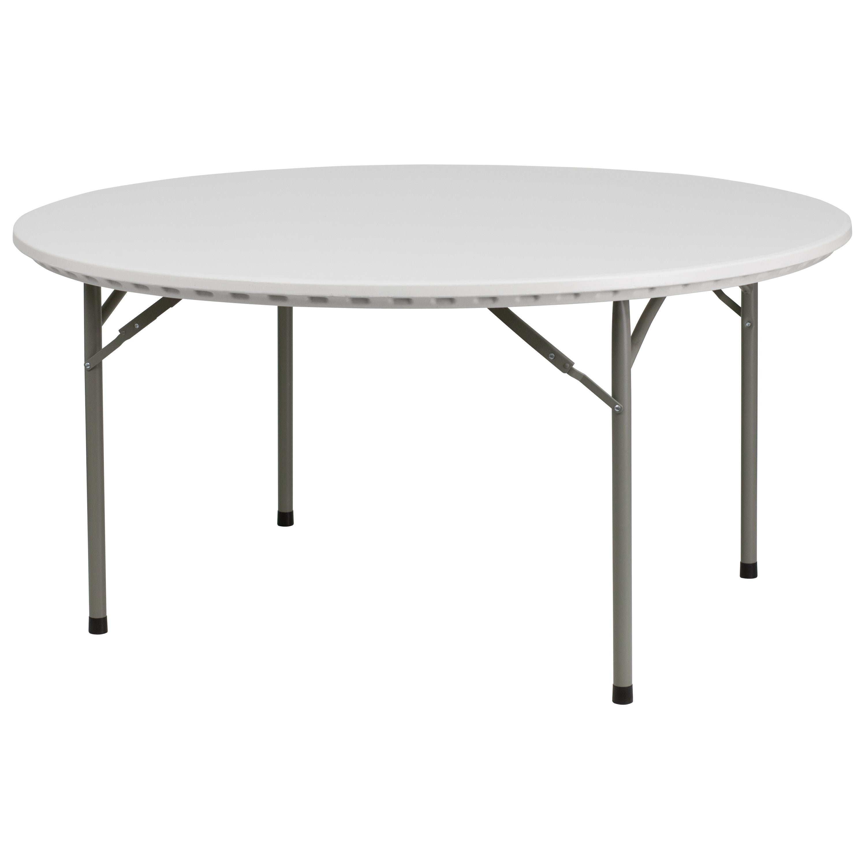 5-Foot Round Plastic Folding Table-Round Plastic Folding Table-Flash Furniture-Wall2Wall Furnishings