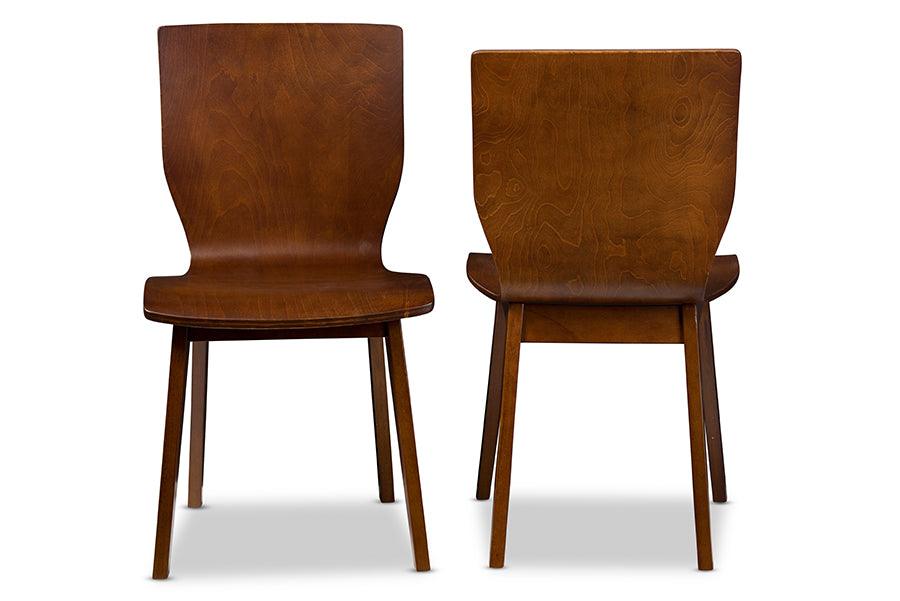 Elsa Mid-century Modern Scandinavian Style Dark Bent Wood Dining Chair (Set of 2)