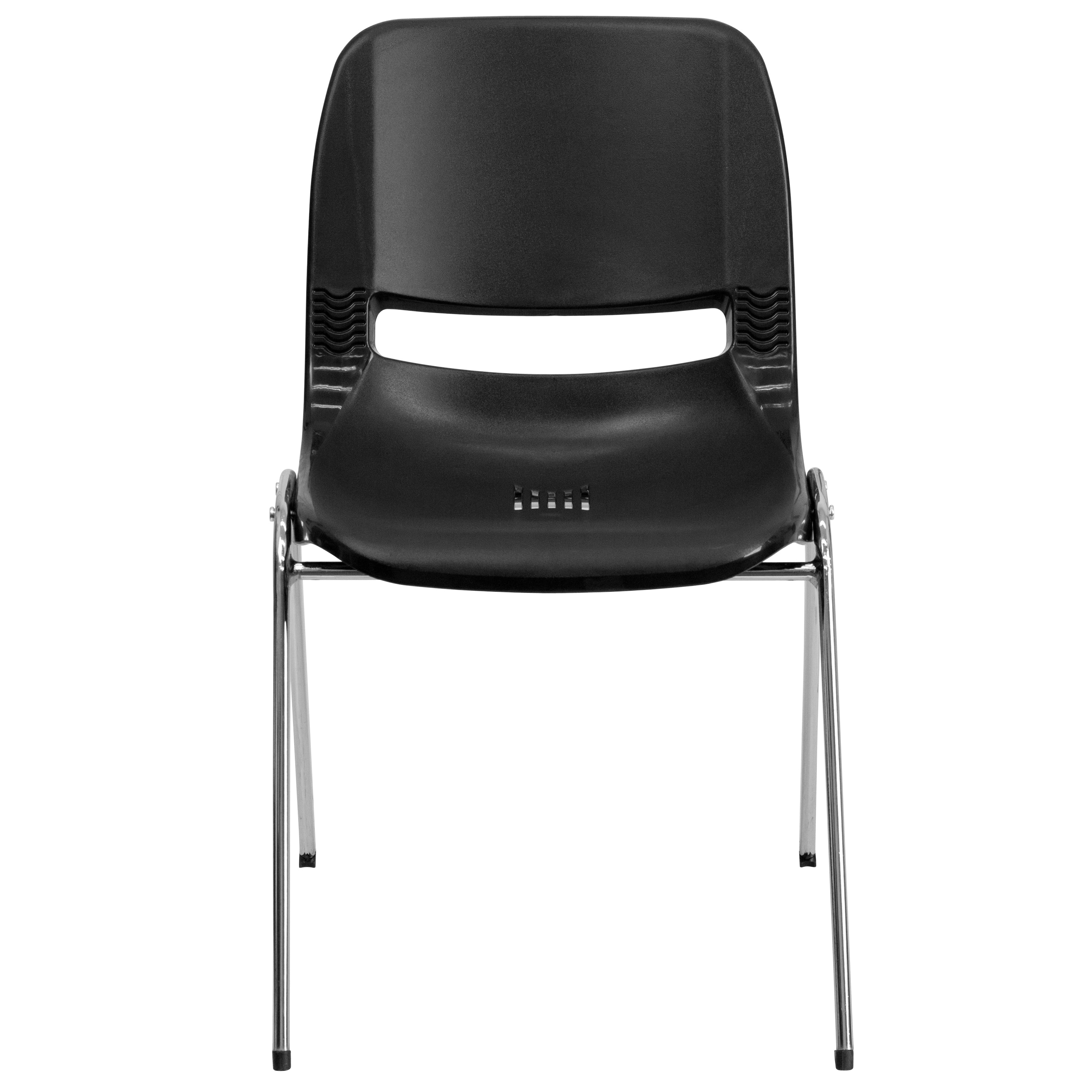 HERCULES Series 880 lb. Capacity Ergonomic Shell Stack Chair with Chrome Frame and 18'' Seat Height-Plastic Stack Chair-Flash Furniture-Wall2Wall Furnishings
