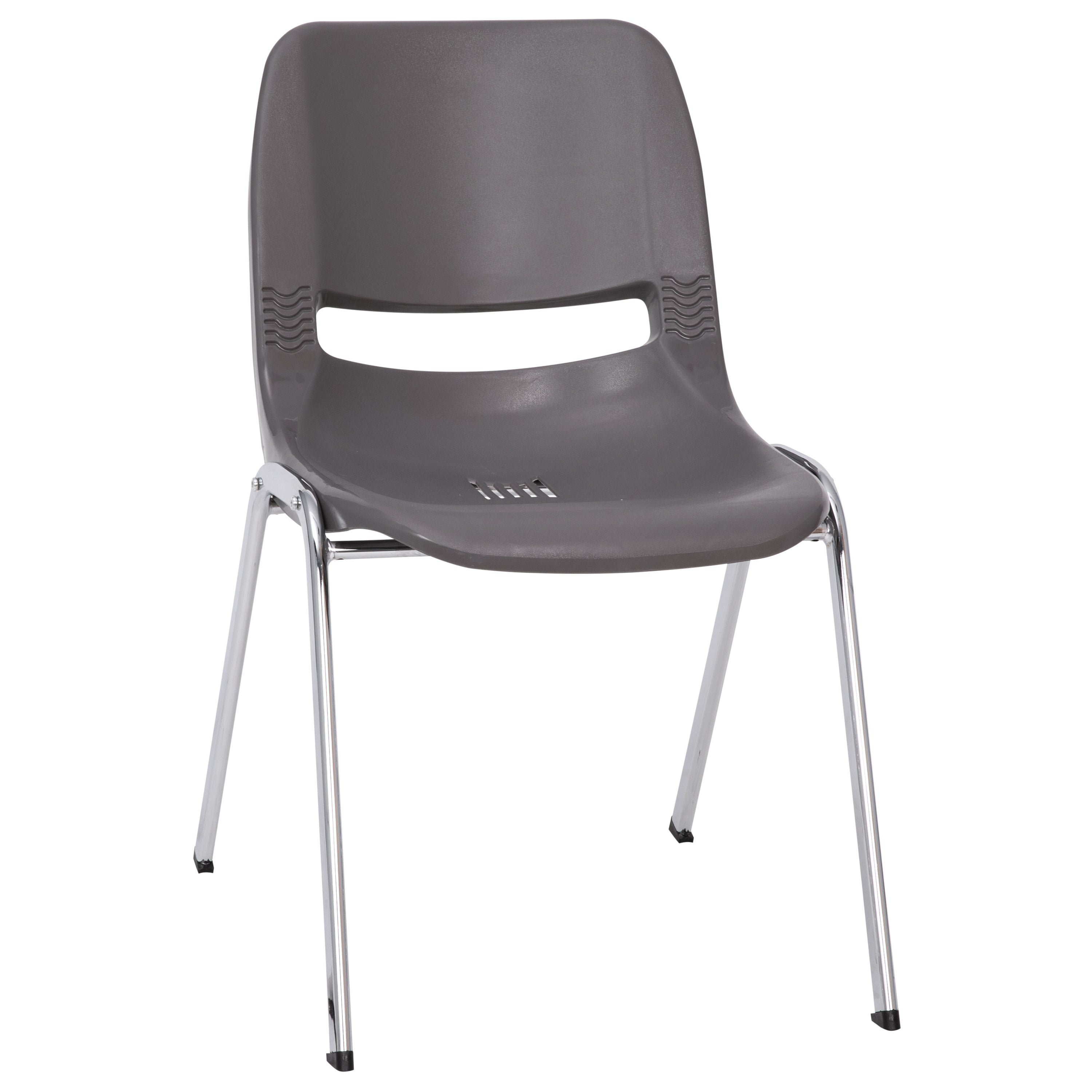 HERCULES Series 880 lb. Capacity Ergonomic Shell Stack Chair with Chrome Frame and 18'' Seat Height-Plastic Stack Chair-Flash Furniture-Wall2Wall Furnishings