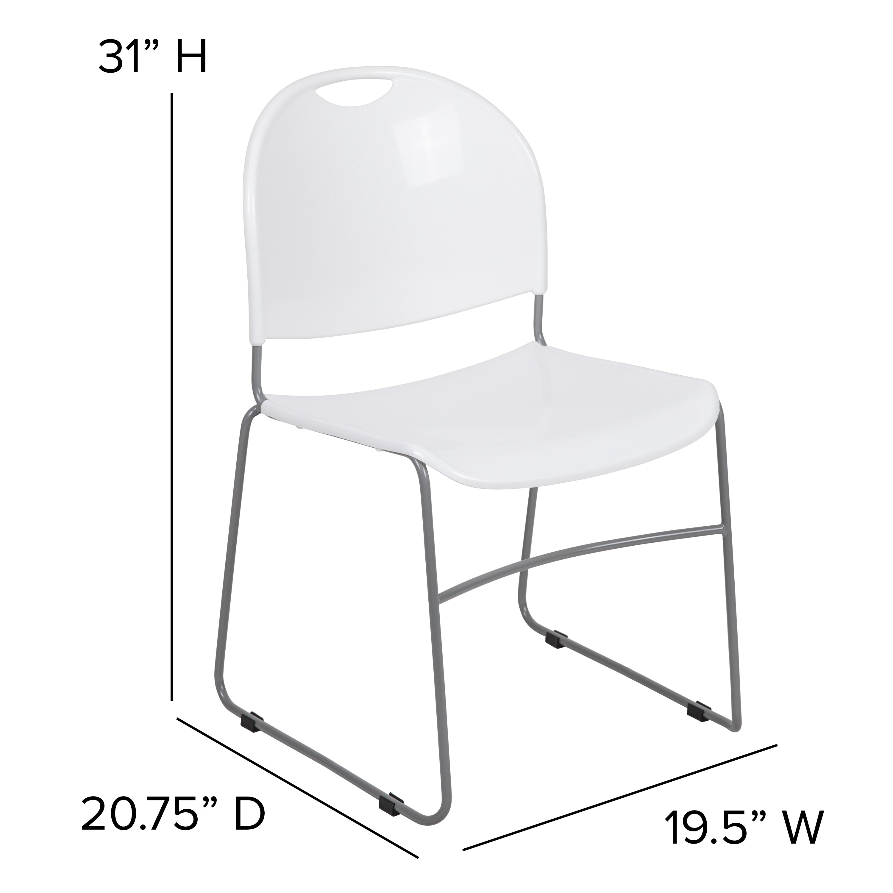 HERCULES Series 880 lb. Capacity Ultra-Compact Stack Chair with Metal Frame-Plastic Stack Chair-Flash Furniture-Wall2Wall Furnishings