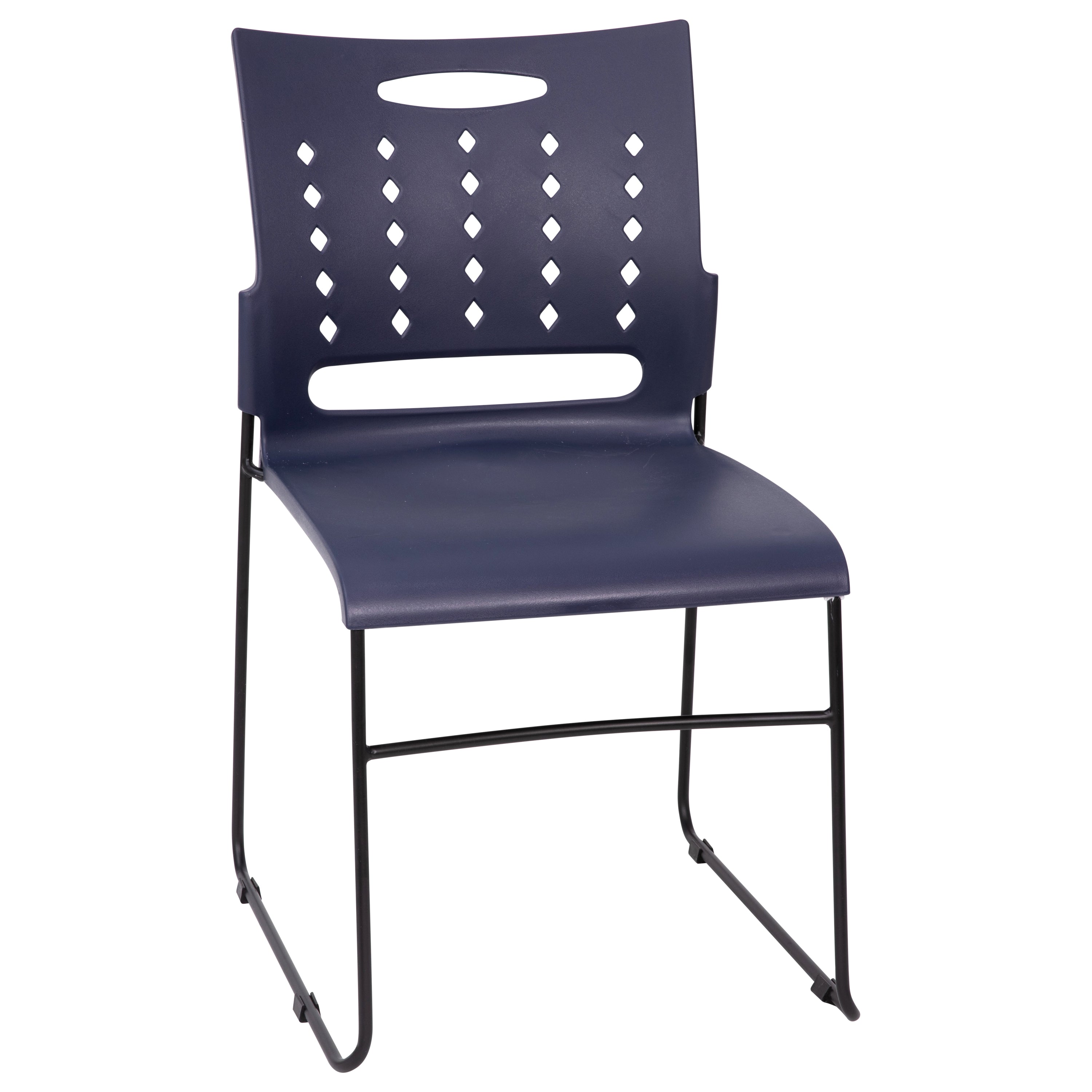 881 lb. Capacity Sled Base Stack Chair with Carry Handle and Air-Vent Back-Plastic Stack Chair-Flash Furniture-Wall2Wall Furnishings