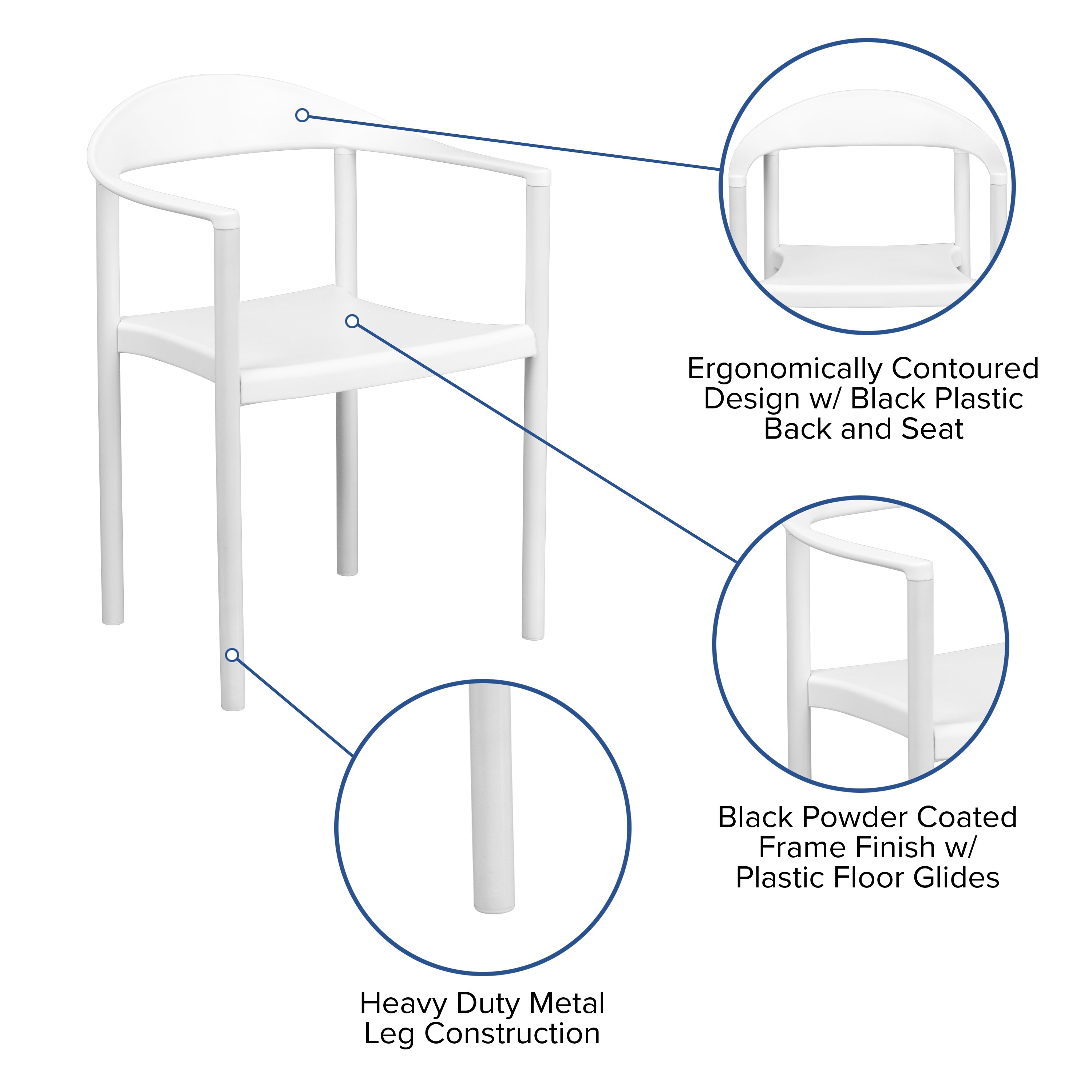 HERCULES Series 1000 lb. Capacity Plastic Cafe Stack Chair-Plastic Stack Chair-Flash Furniture-Wall2Wall Furnishings