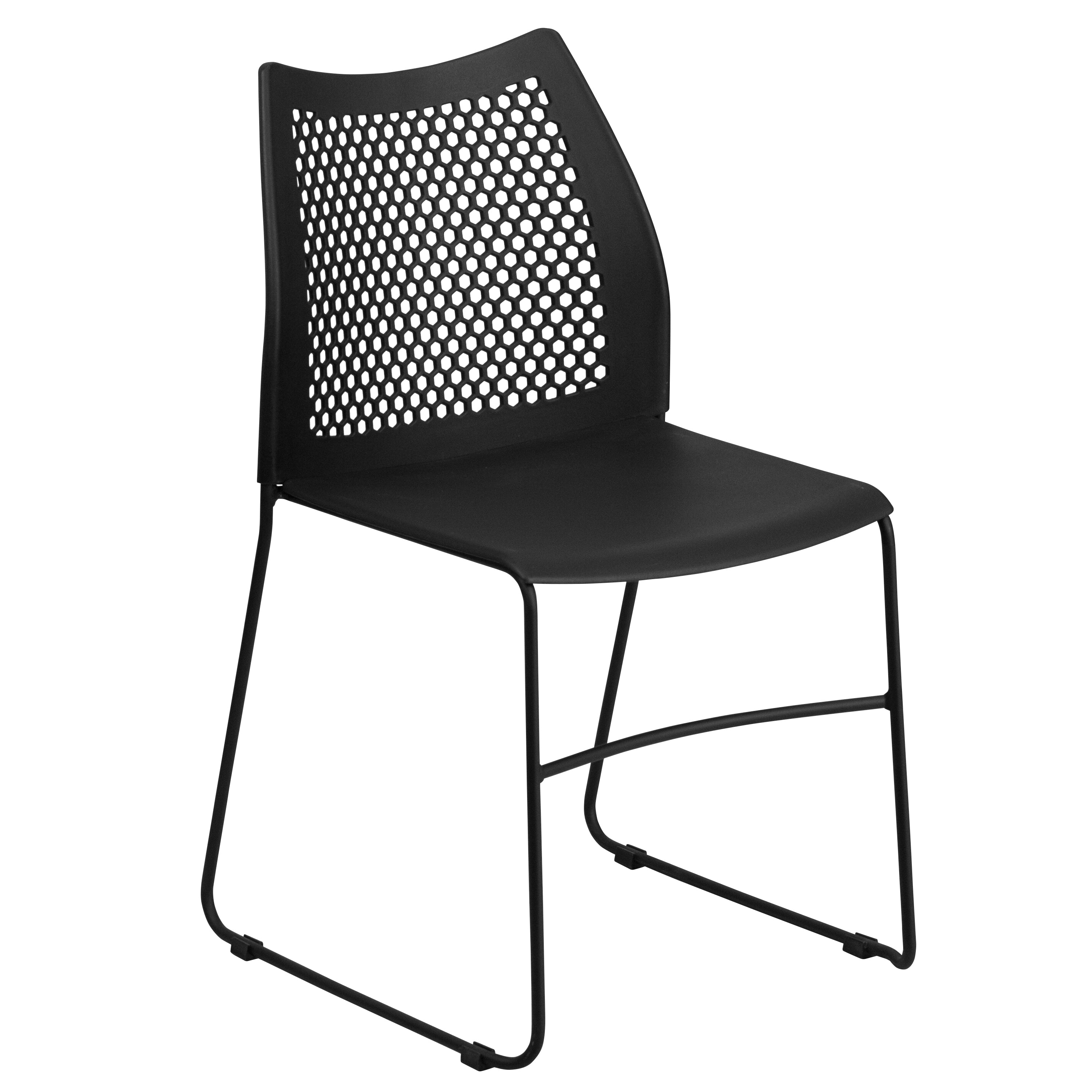 HERCULES Series 661 lb. Capacity Stack Chair with Air-Vent Back and Powder Coated Sled Base-Plastic Stack Chair-Flash Furniture-Wall2Wall Furnishings