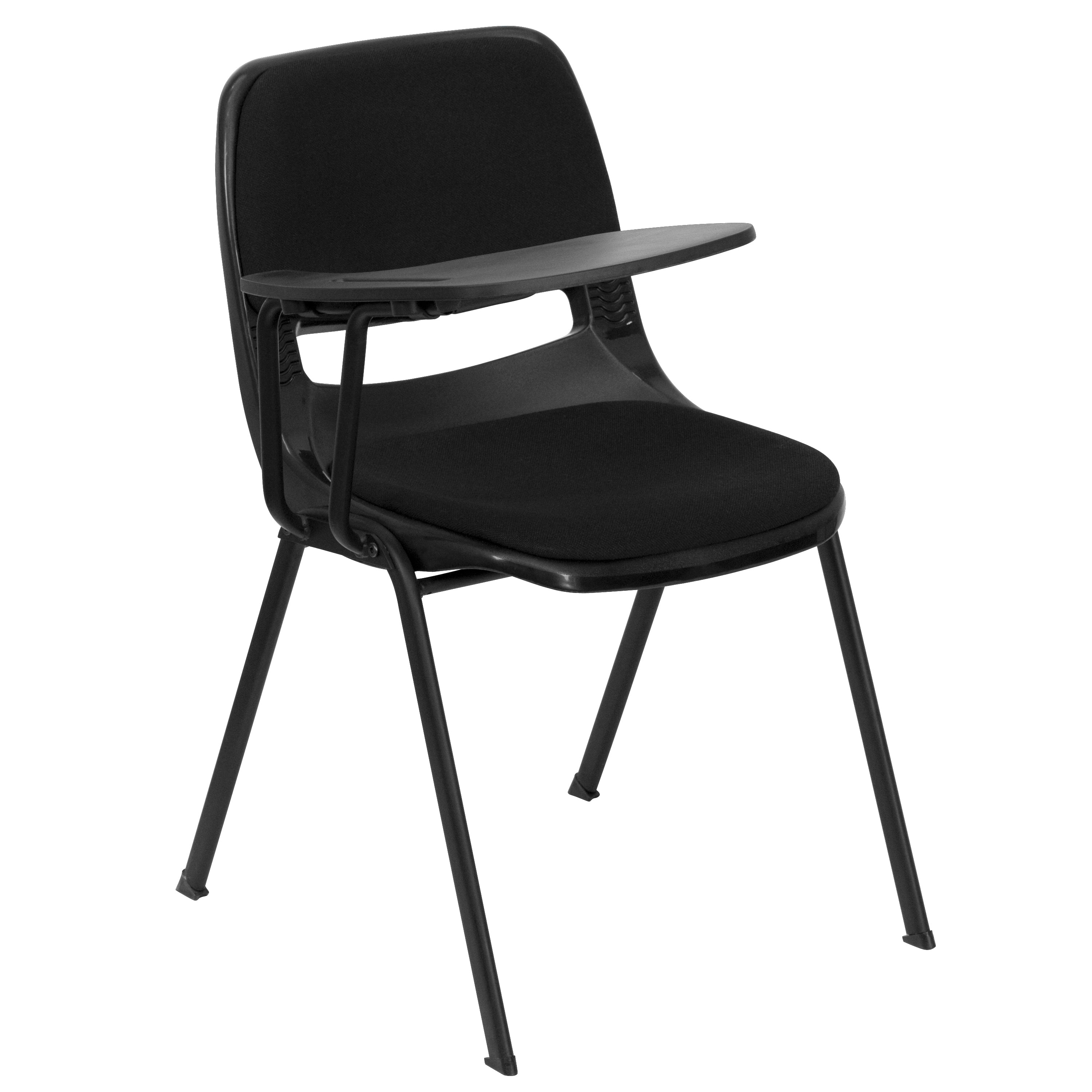 Padded Ergonomic Shell Chair with Right Handed Flip-Up Tablet Arm-Tablet Arm Chair-Flash Furniture-Wall2Wall Furnishings