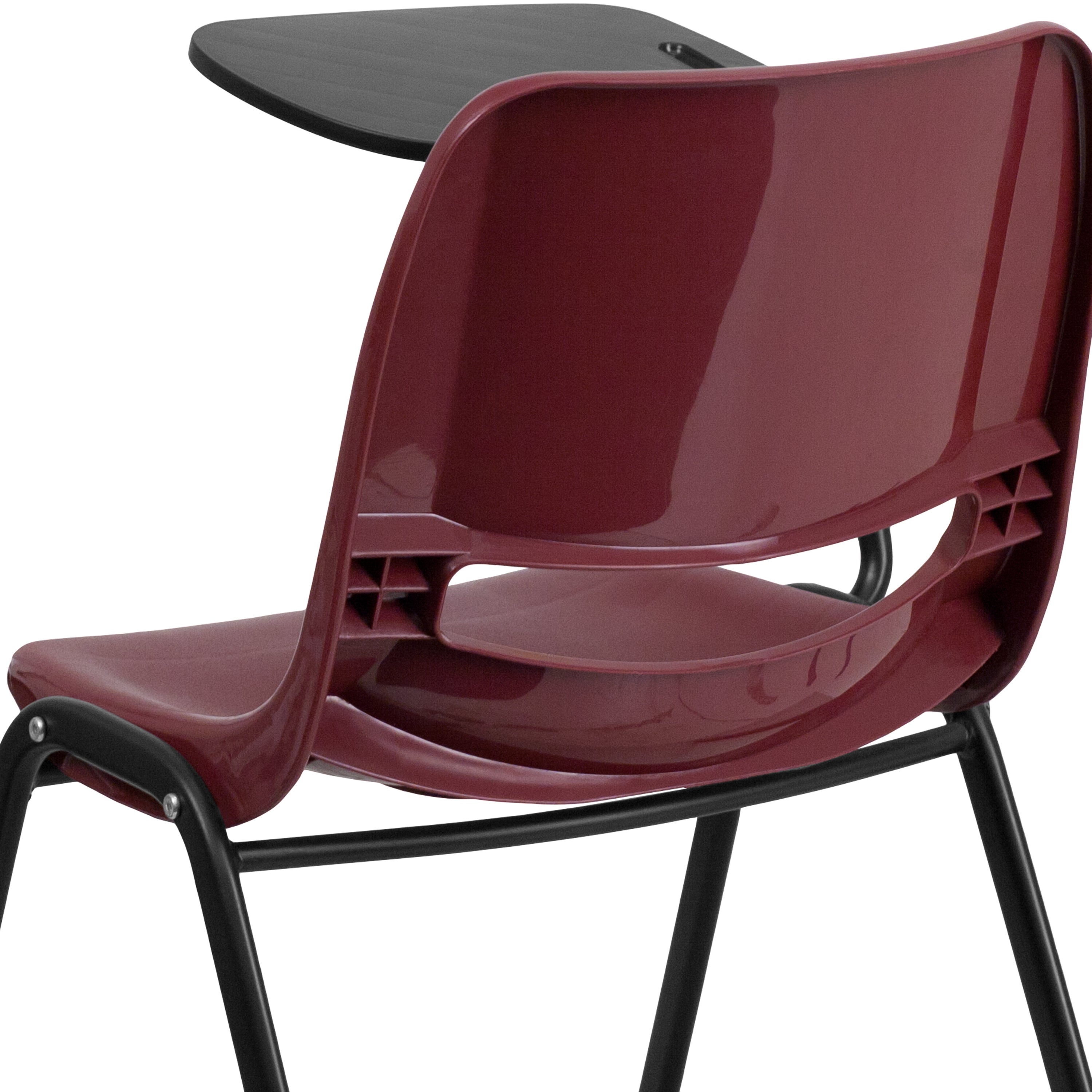 Ergonomic Shell Chair with Right Handed Flip-Up Tablet Arm-Tablet Arm Chair-Flash Furniture-Wall2Wall Furnishings