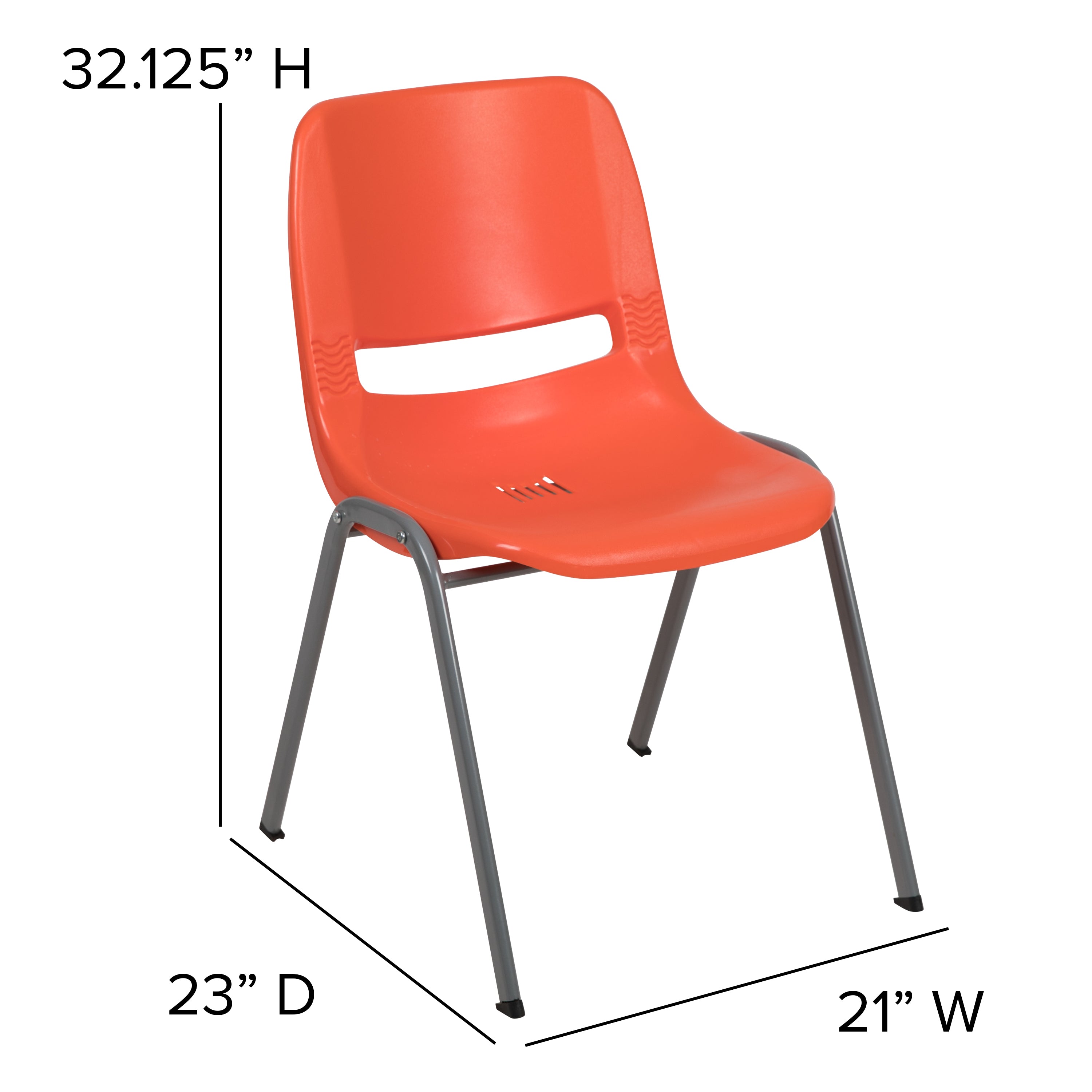 HERCULES Series 880 lb. Capacity Ergonomic Shell Stack Chair with Metal Frame-Plastic Stack Chair-Flash Furniture-Wall2Wall Furnishings