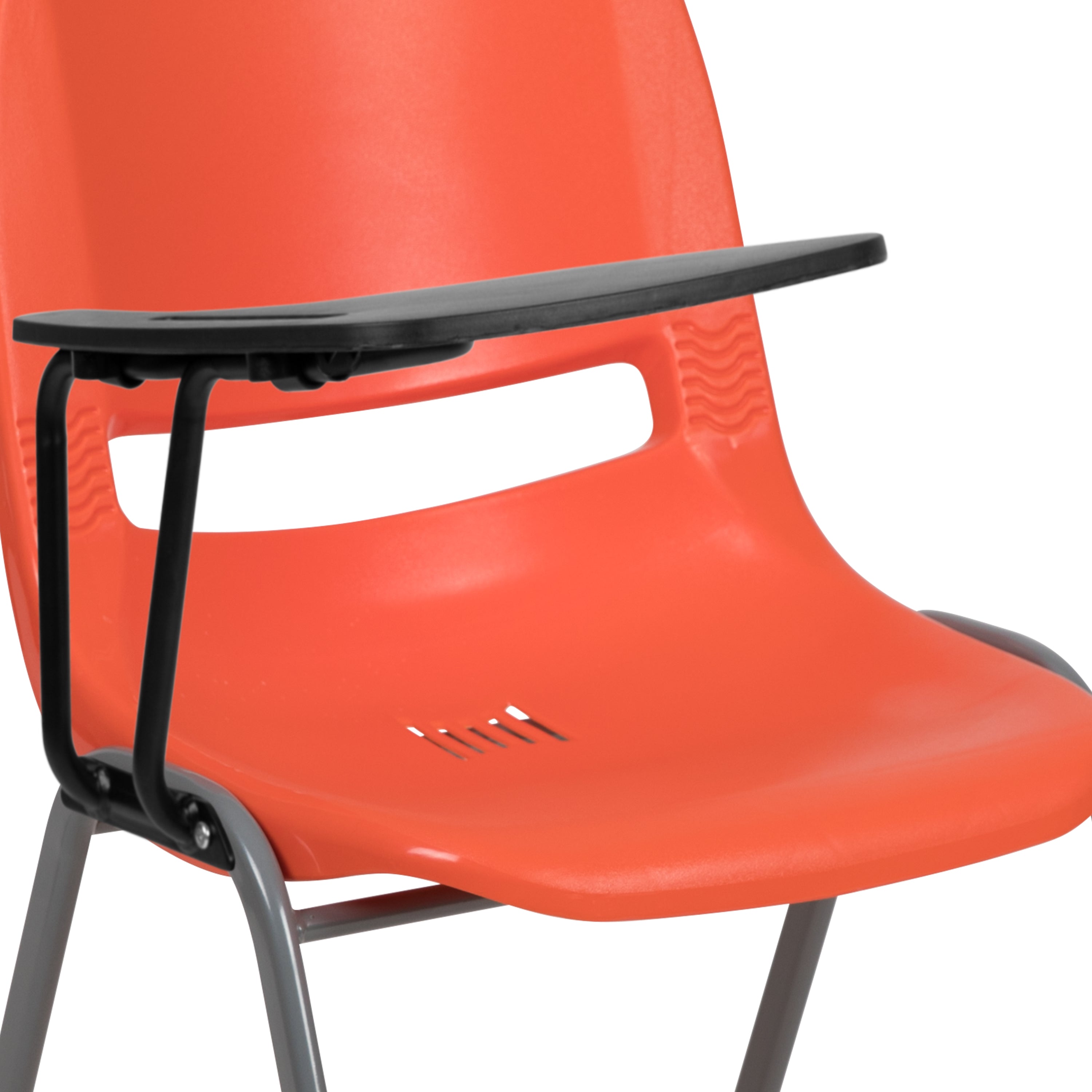 Ergonomic Shell Chair with Right Handed Flip-Up Tablet Arm-Tablet Arm Chair-Flash Furniture-Wall2Wall Furnishings