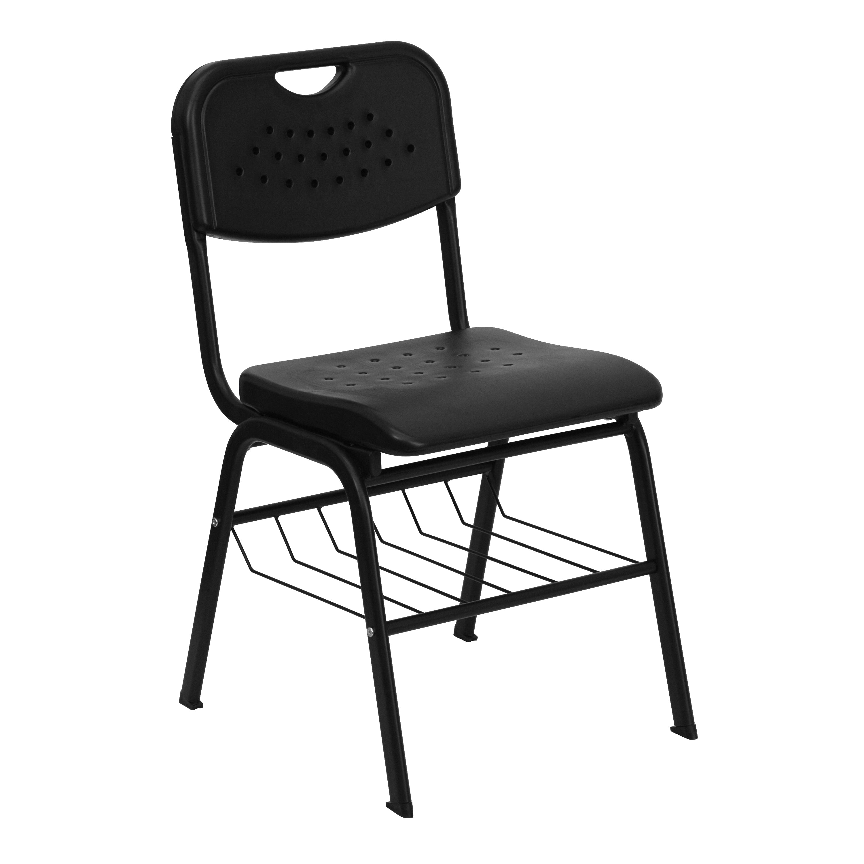 HERCULES Series 880 lb. Capacity Plastic Chair with Book Basket-Student Desk Chair-Flash Furniture-Wall2Wall Furnishings