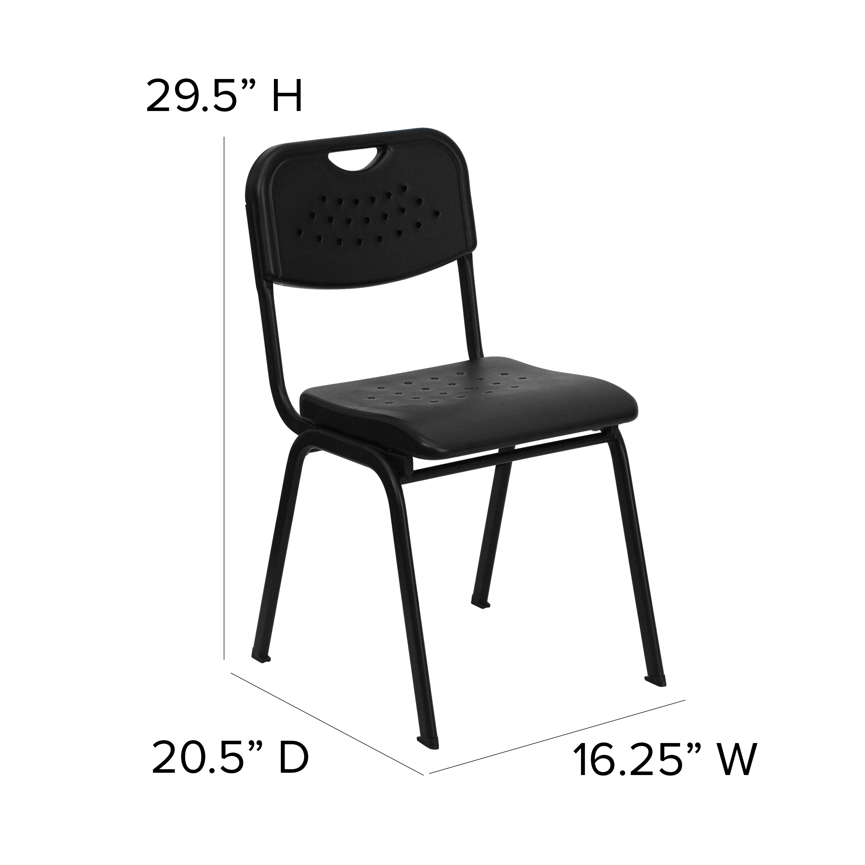 HERCULES Series 880 lb. Capacity Plastic Stack Chair with Open Back-Plastic Stack Chair-Flash Furniture-Wall2Wall Furnishings