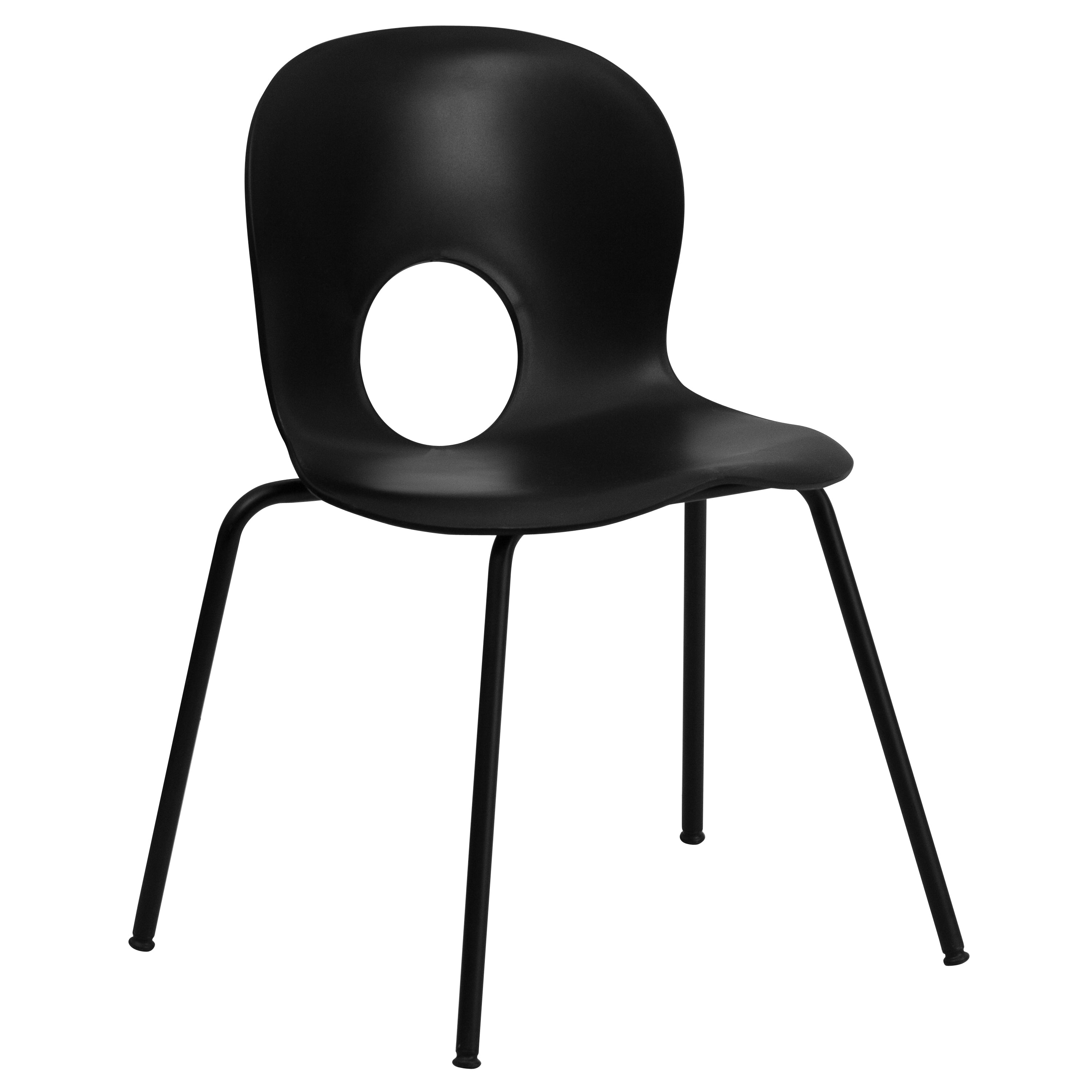 HERCULES Series 770 lb. Capacity Designer Plastic Stack Chair with Black Frame-Plastic Stack Chair-Flash Furniture-Wall2Wall Furnishings