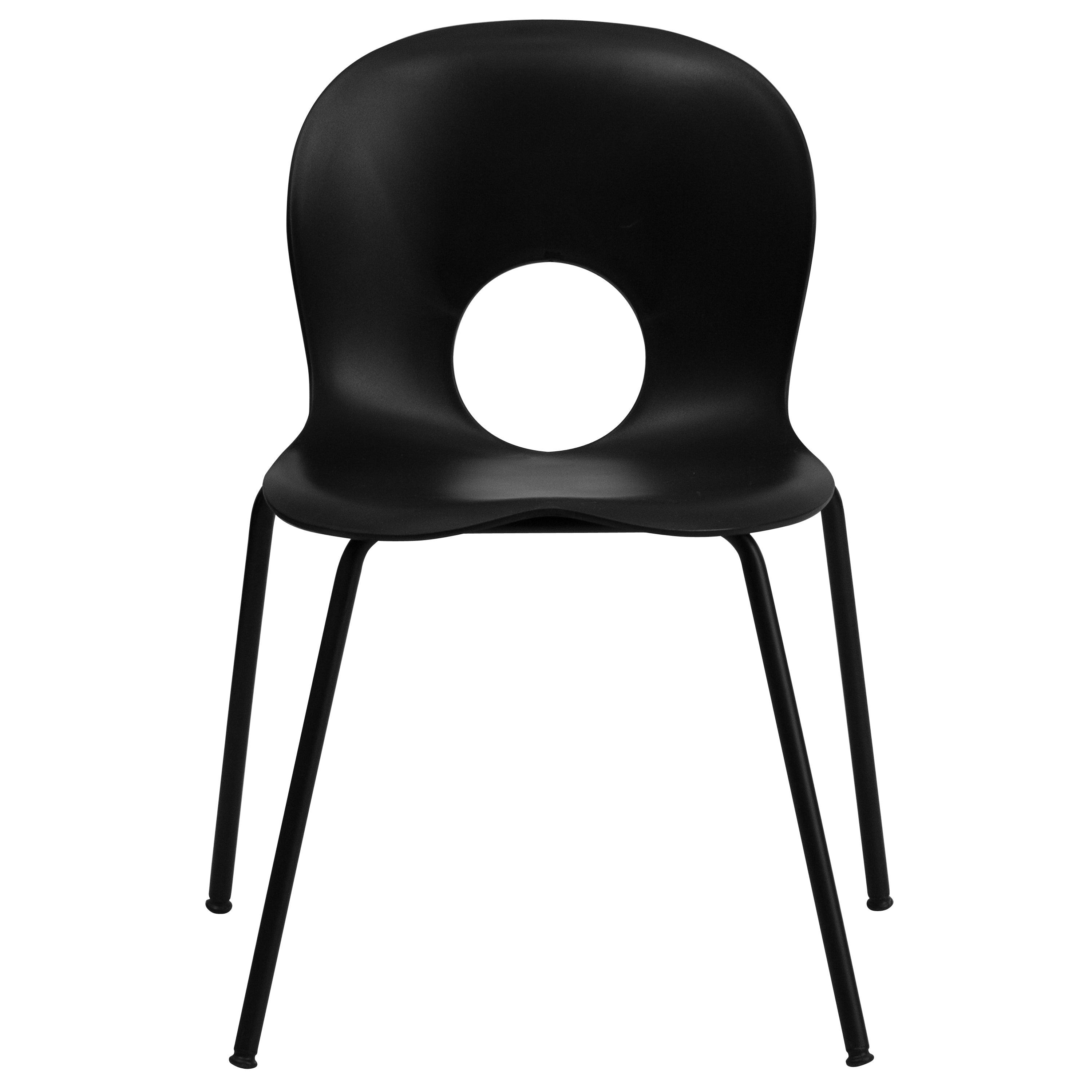 HERCULES Series 770 lb. Capacity Designer Plastic Stack Chair with Black Frame-Plastic Stack Chair-Flash Furniture-Wall2Wall Furnishings