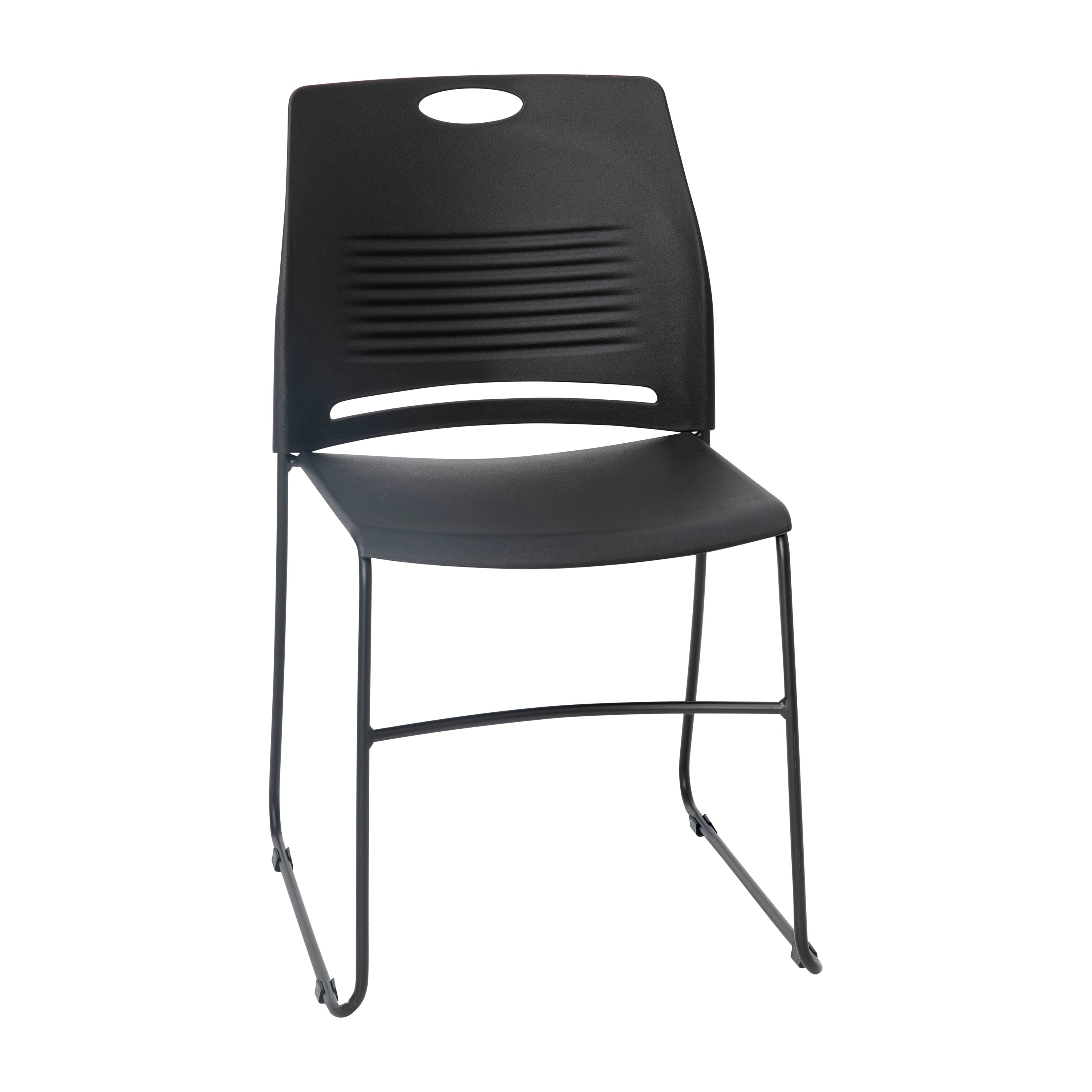 HERCULES Series Commercial Grade 660 lb. Capacity Plastic Stack Chair with Powder Coated Sled Base Frame and Integrated Carrying Handle-Plastic Stack Chair-Flash Furniture-Wall2Wall Furnishings