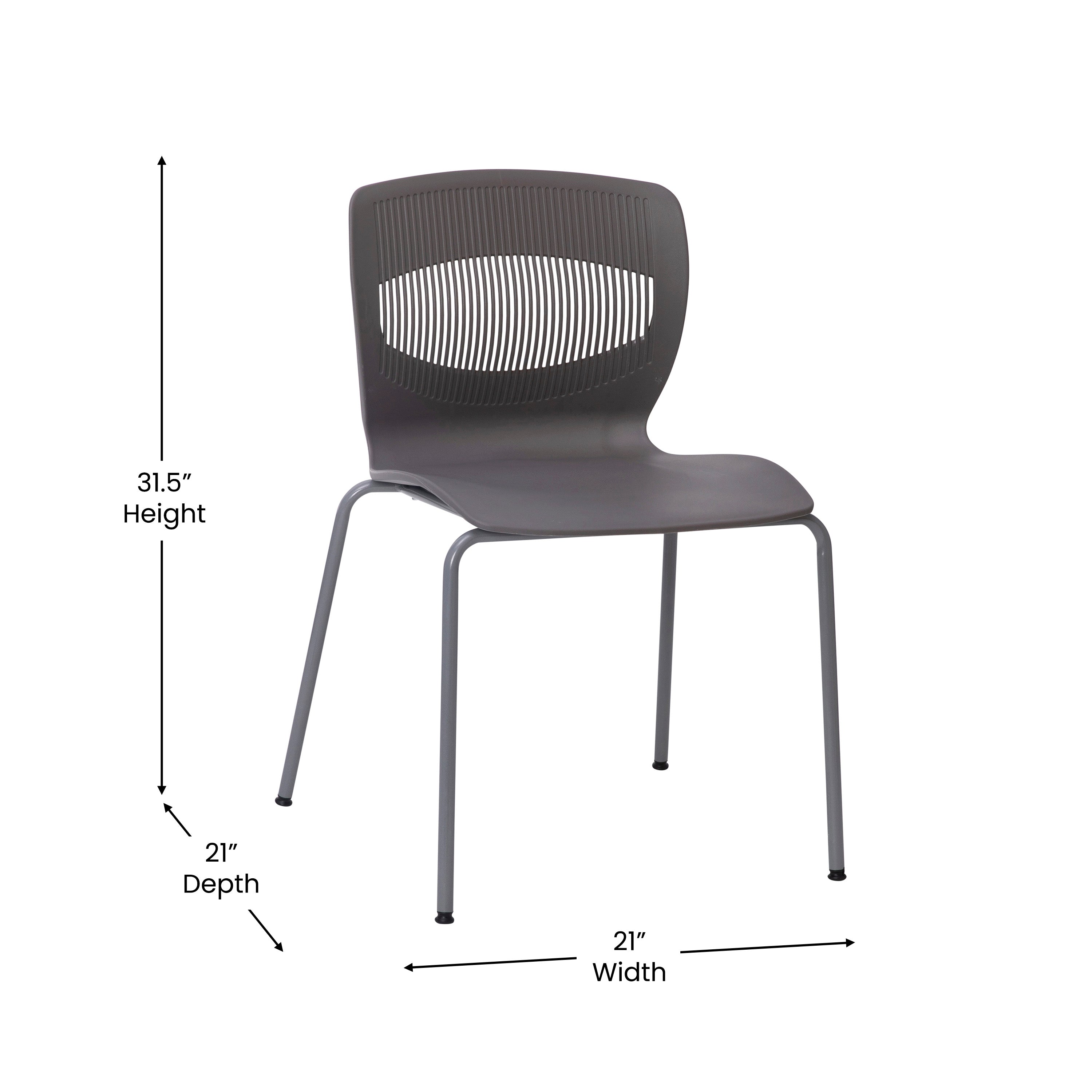 HERCULES Series Commercial Grade 770 lb. Capacity Ergonomic Stack Chair with Lumbar Support and Steel Frame-Plastic Stack Chair-Flash Furniture-Wall2Wall Furnishings