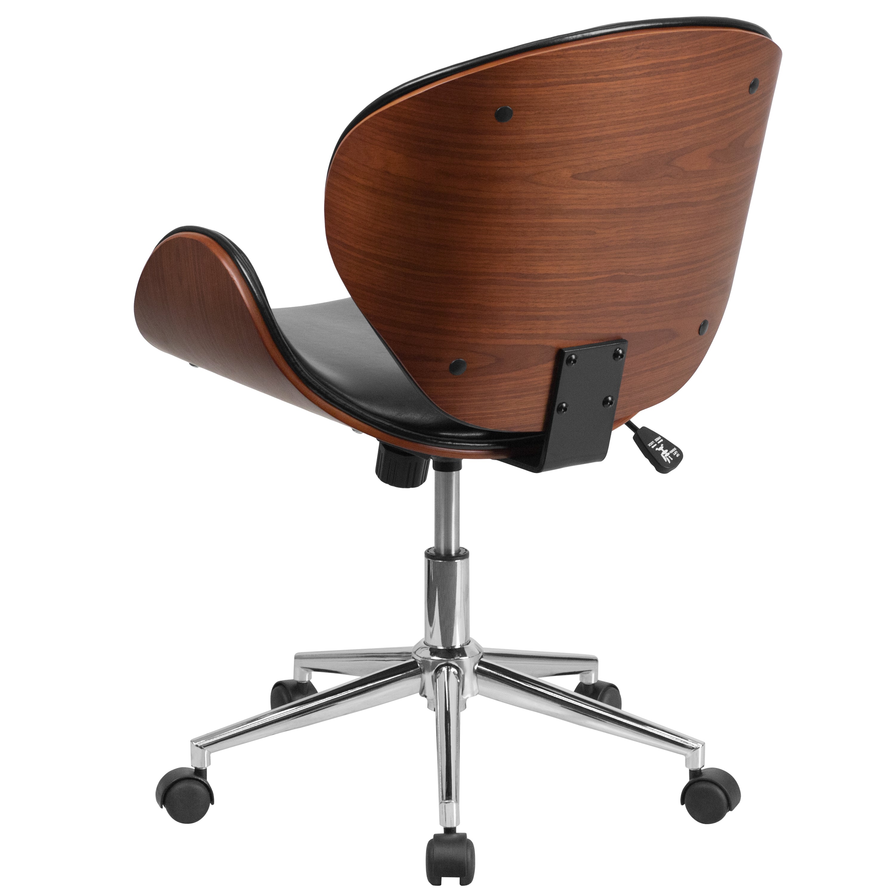 Mid-Back Wood Conference Office Chair with LeatherSoft Seat