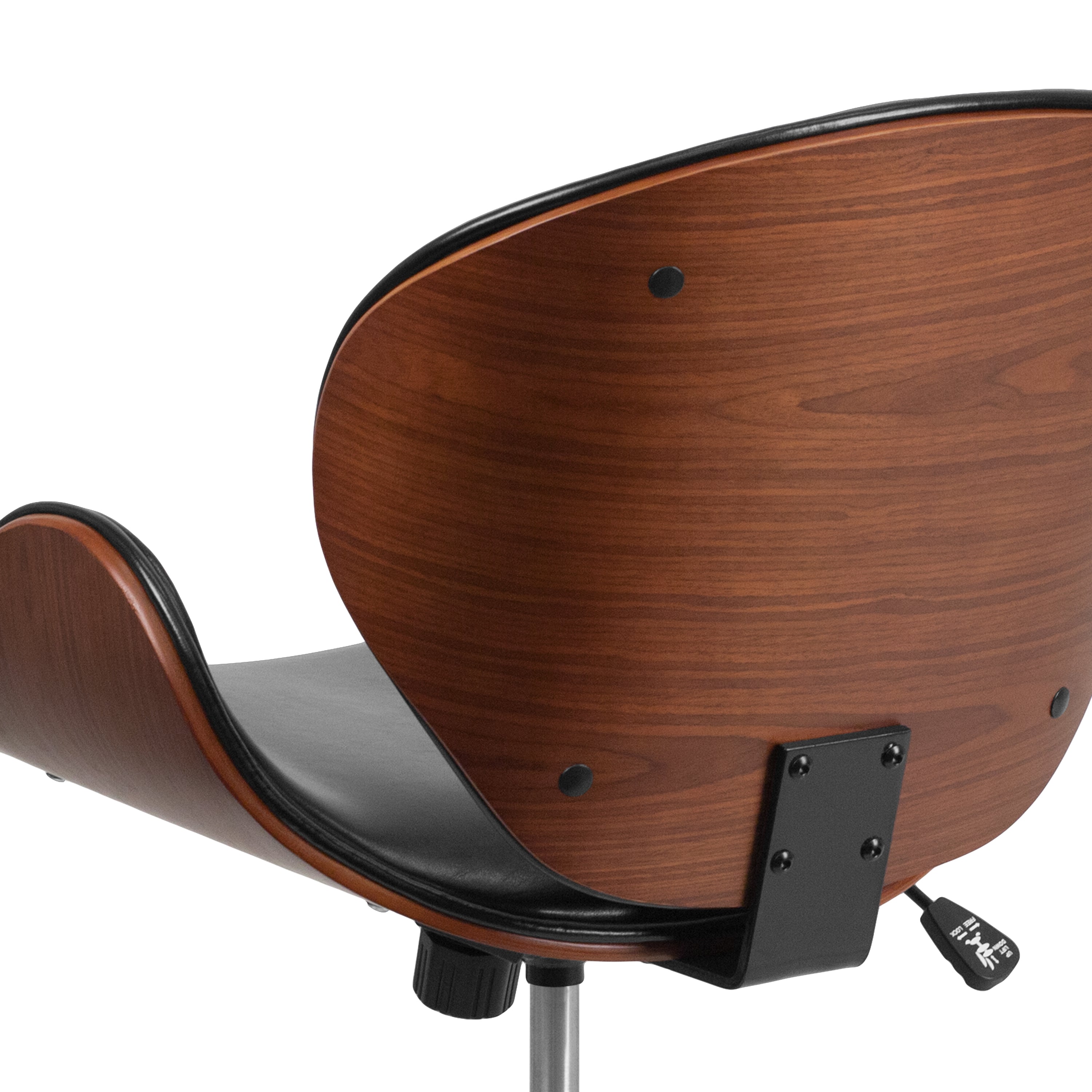 Mid-Back Wood Conference Office Chair with LeatherSoft Seat