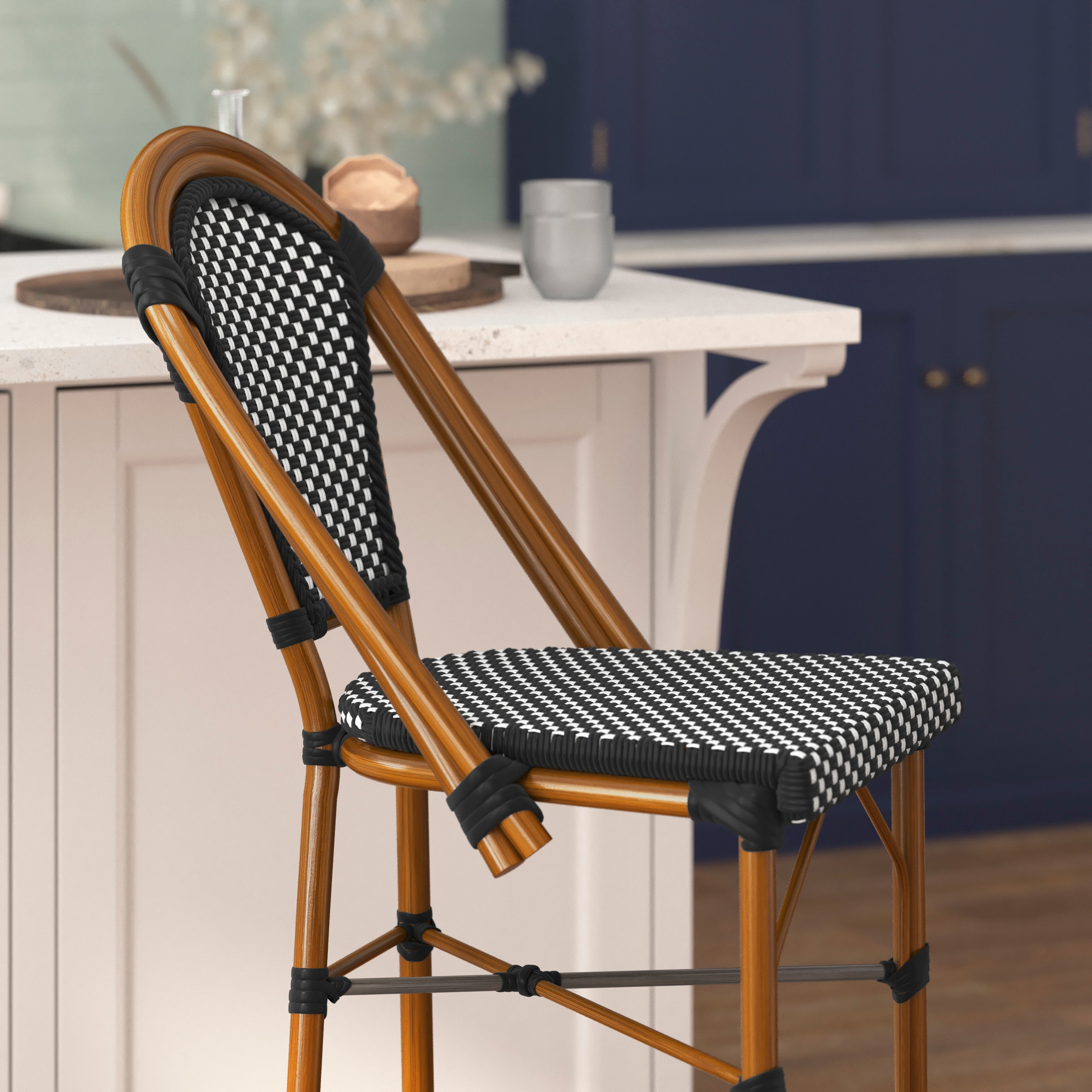 Bordeaux Stackable Indoor/Outdoor Bistro 30" High Bar Height Stool