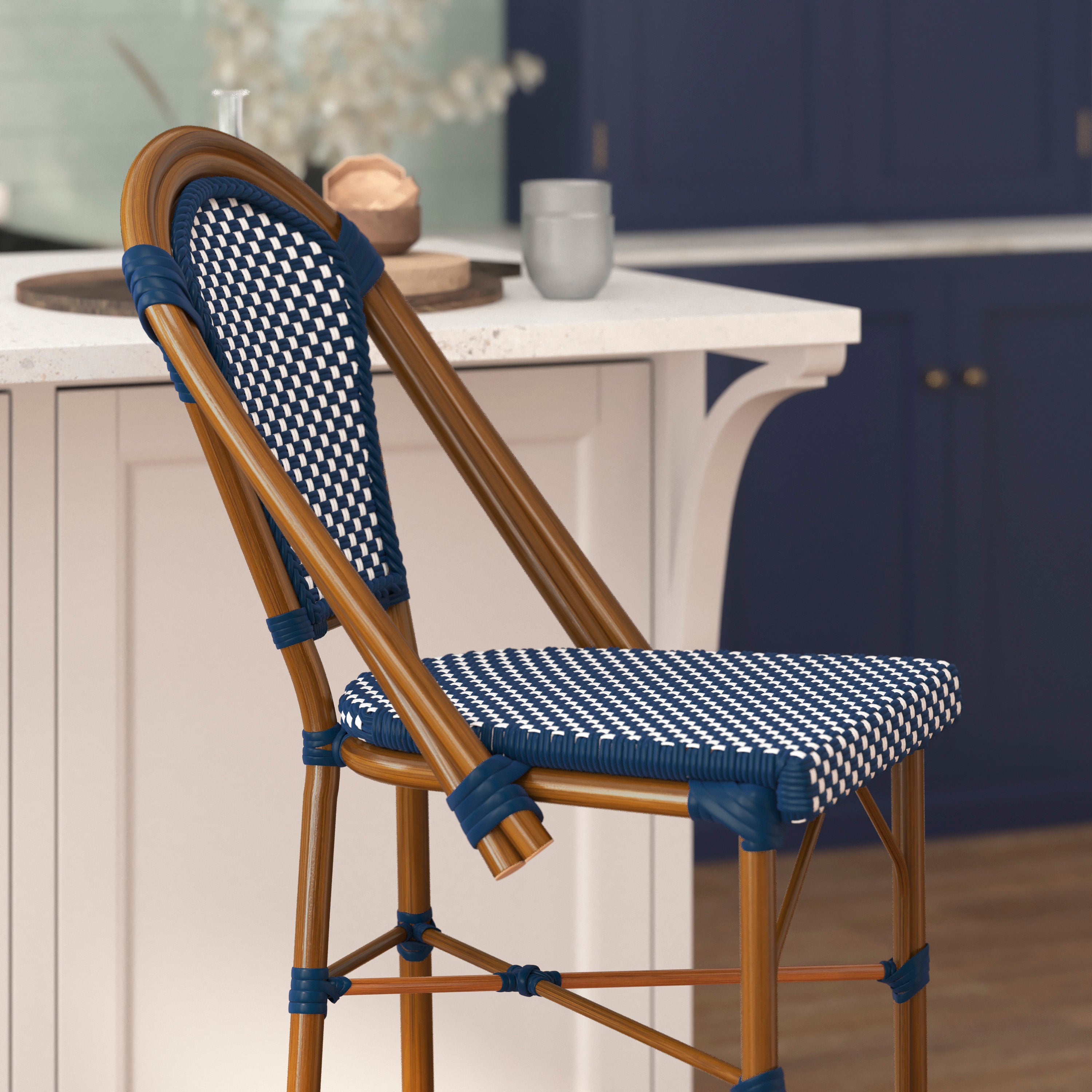 Bordeaux Stackable Indoor/Outdoor Bistro 30" High Bar Height Stool