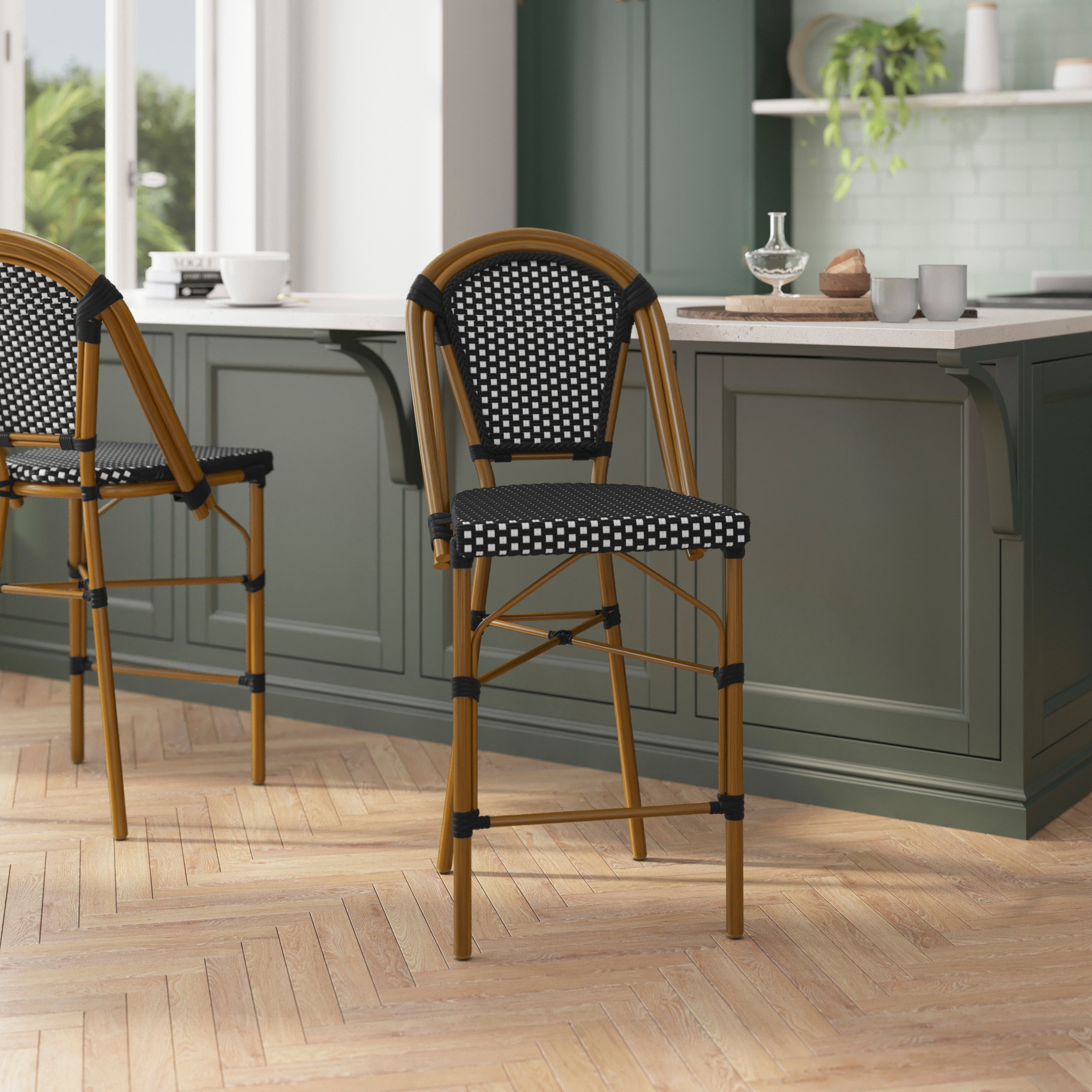 Bordeaux Stackable Indoor/Outdoor Bistro 26" High Counter Height Stool