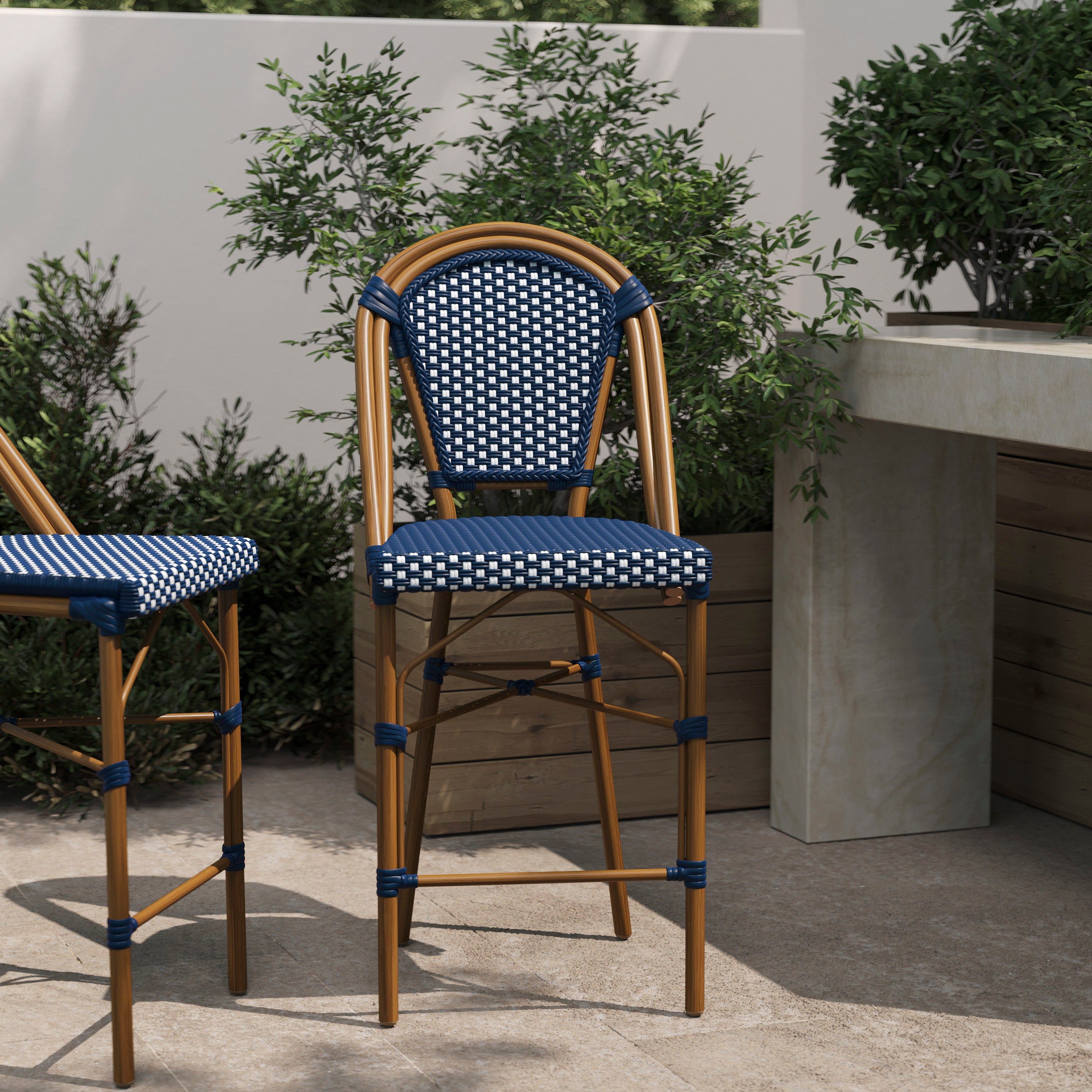 Bordeaux Stackable Indoor/Outdoor Bistro 26" High Counter Height Stool