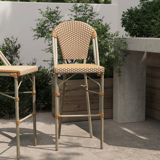 Lourdes Stackable Indoor/Outdoor Bistro 30" High Bar Height Stool