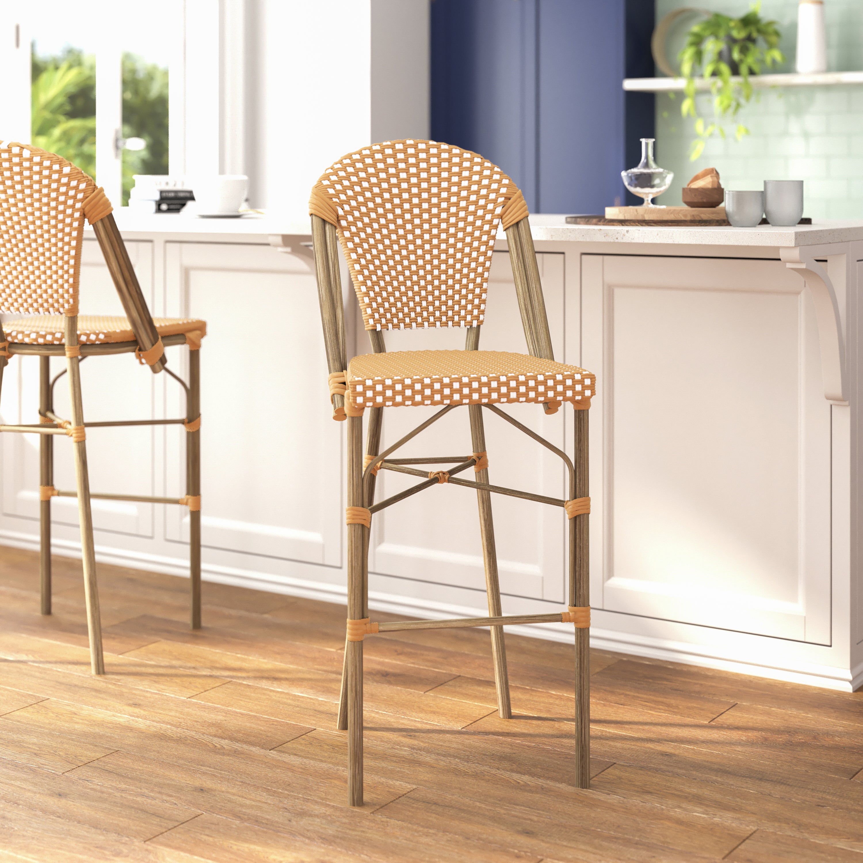 Lourdes Stackable Indoor/Outdoor Bistro 30" High Bar Height Stool