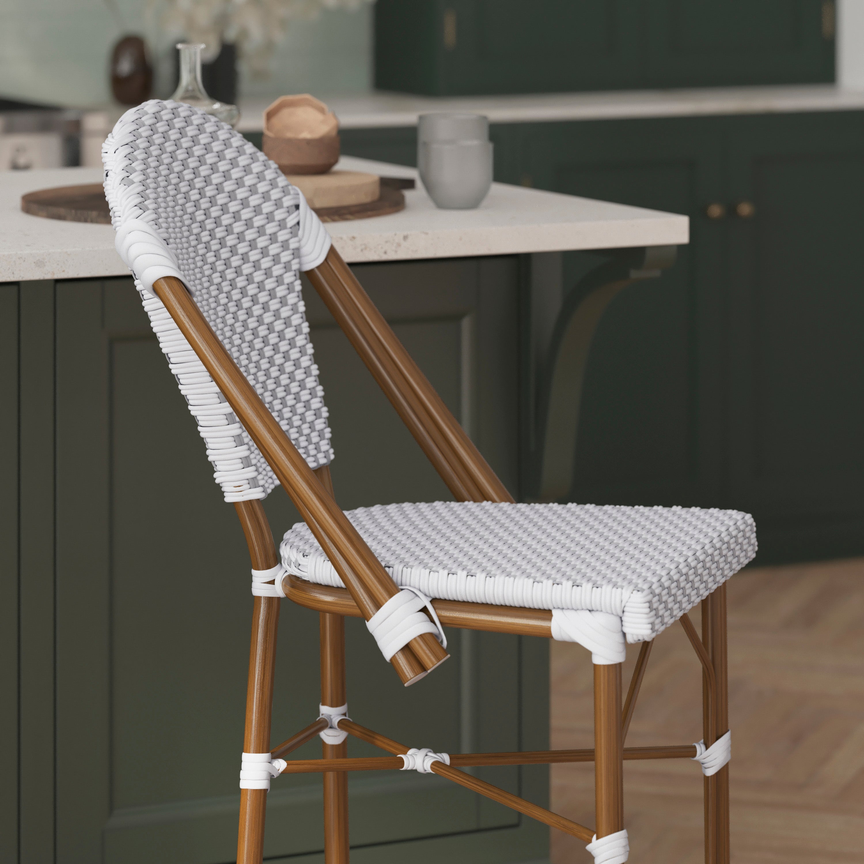 Lourdes Stackable Indoor/Outdoor Bistro 26" High Counter Height Stool