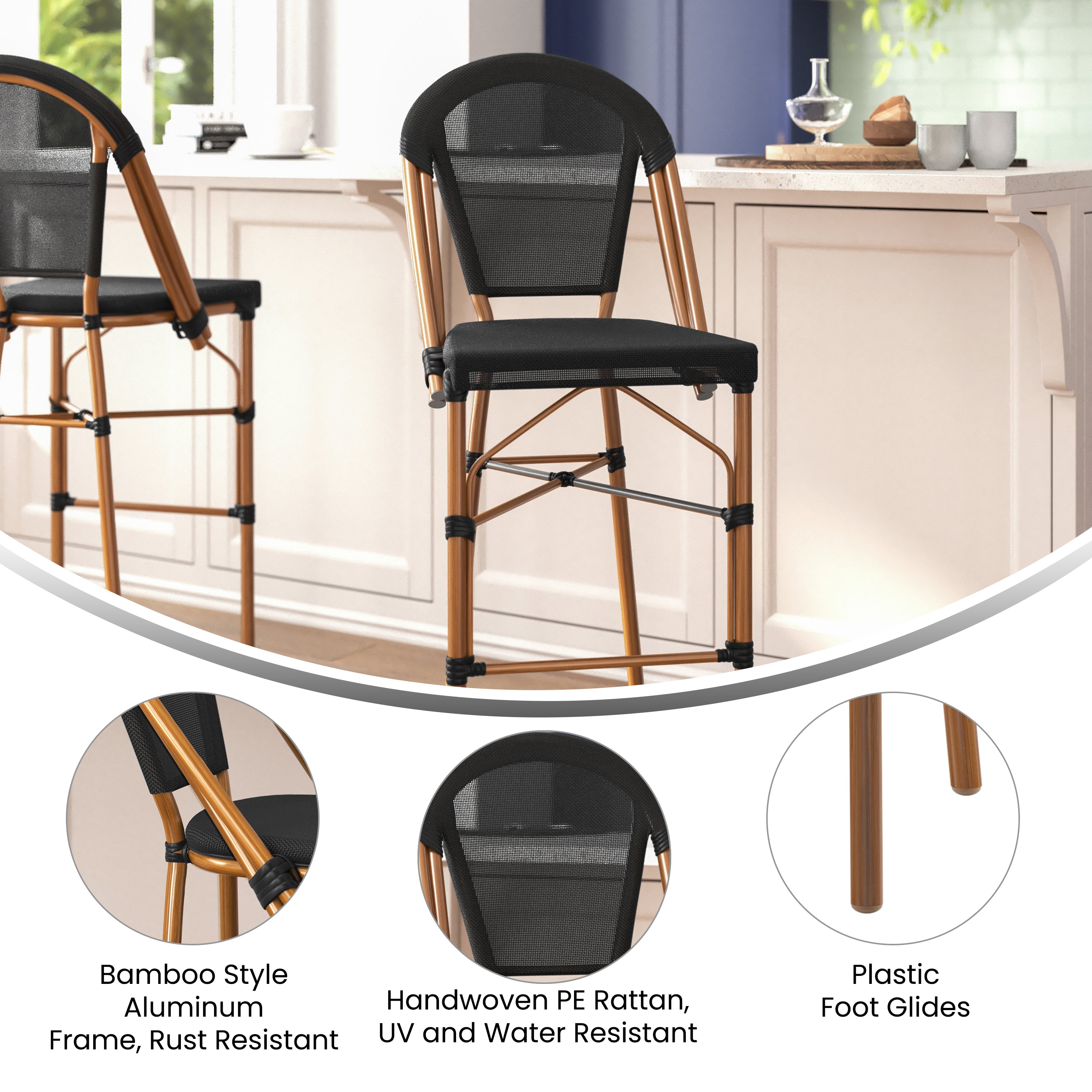 Marseille Stackable Indoor/Outdoor Bistro 30" High Barstool,