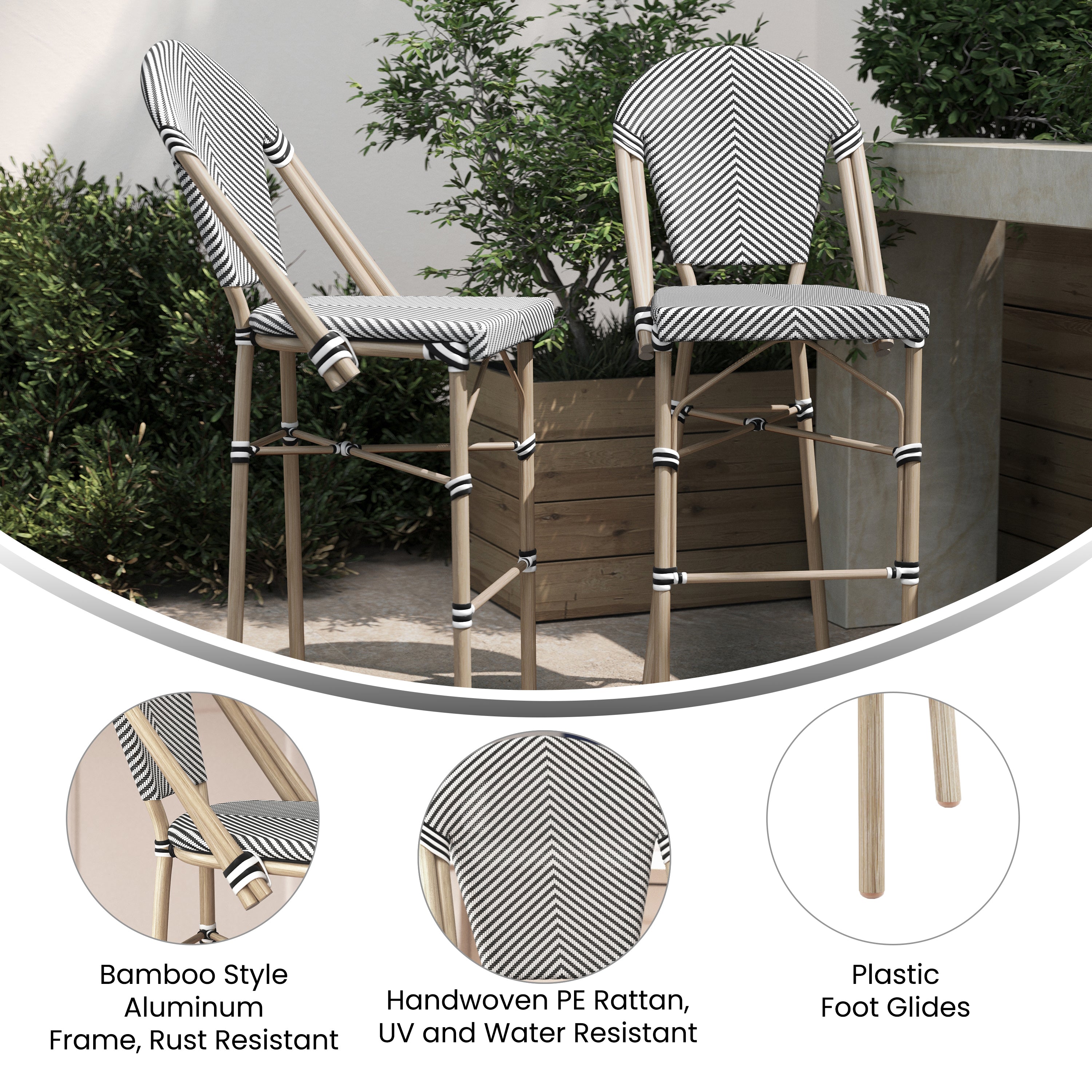 Marseille Stackable Indoor/Outdoor Bistro 30" High Barstool,