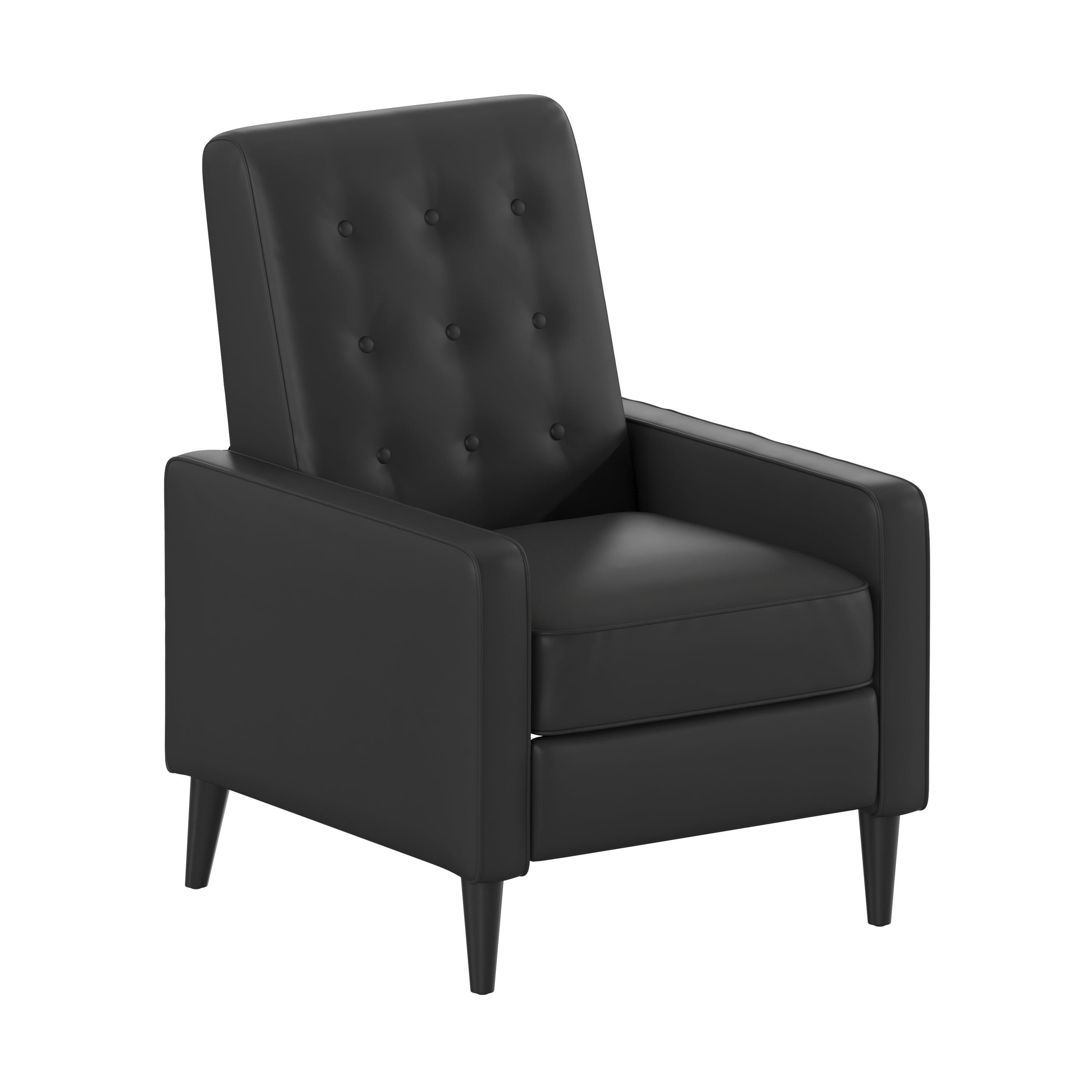 Ezra Mid-Century Modern Upholstered Button Tufted Pushback Recliner for Residential & Commercial Use