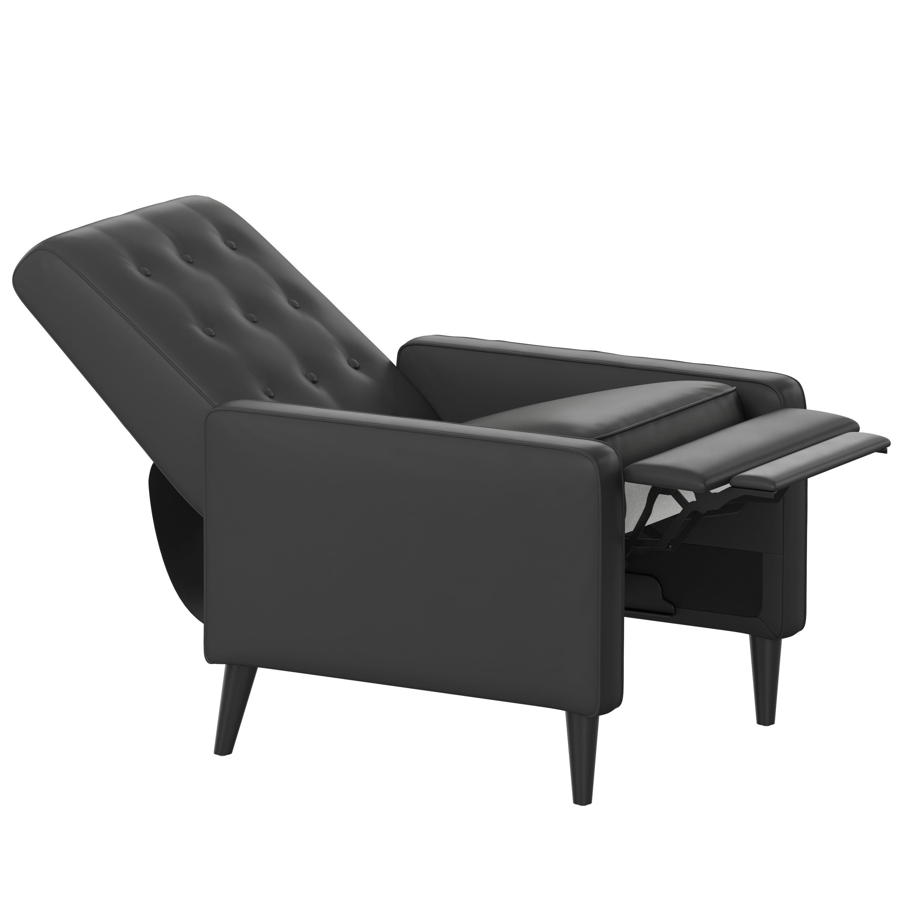 Ezra Mid-Century Modern Upholstered Button Tufted Pushback Recliner for Residential & Commercial Use