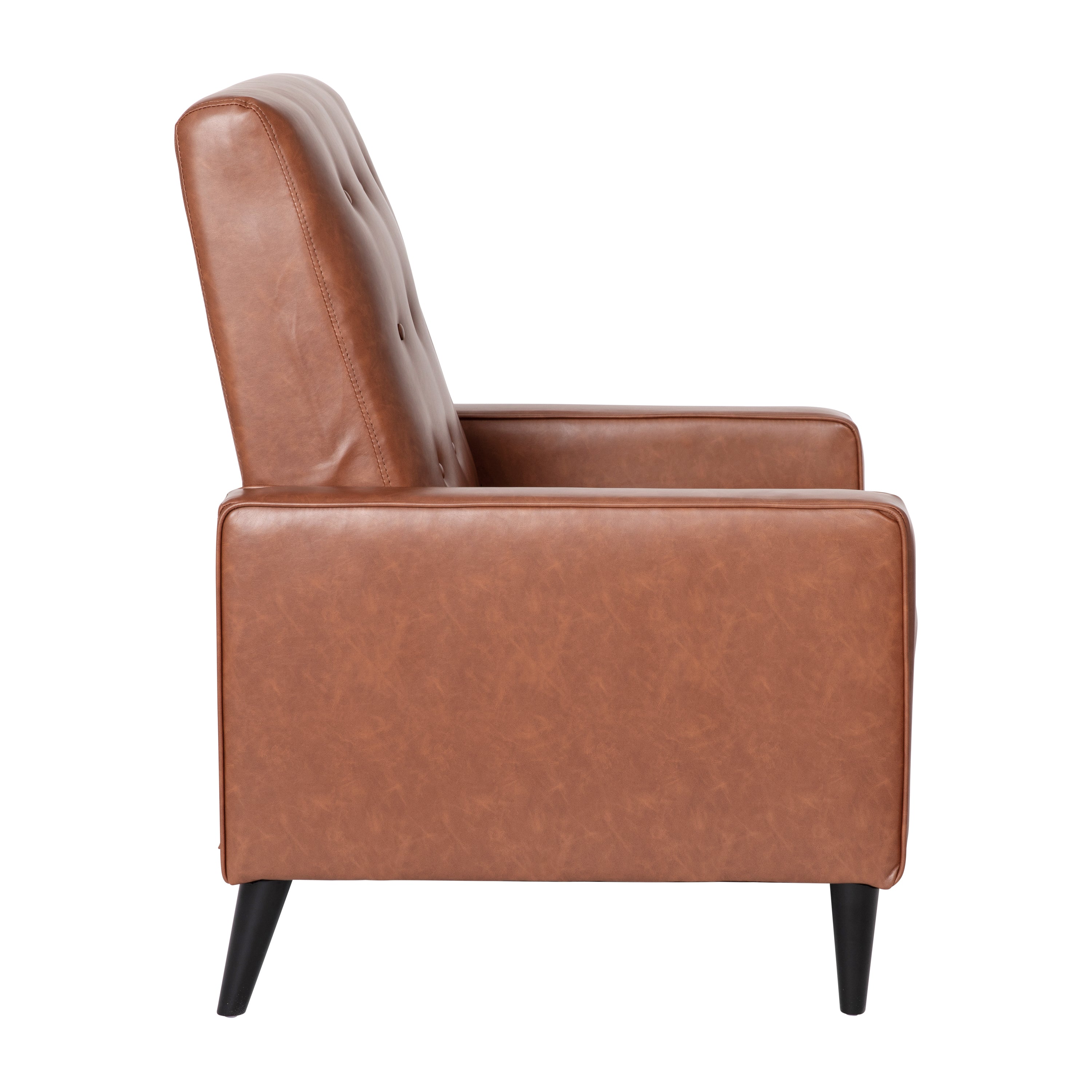 Ezra Mid-Century Modern Upholstered Button Tufted Pushback Recliner for Residential & Commercial Use