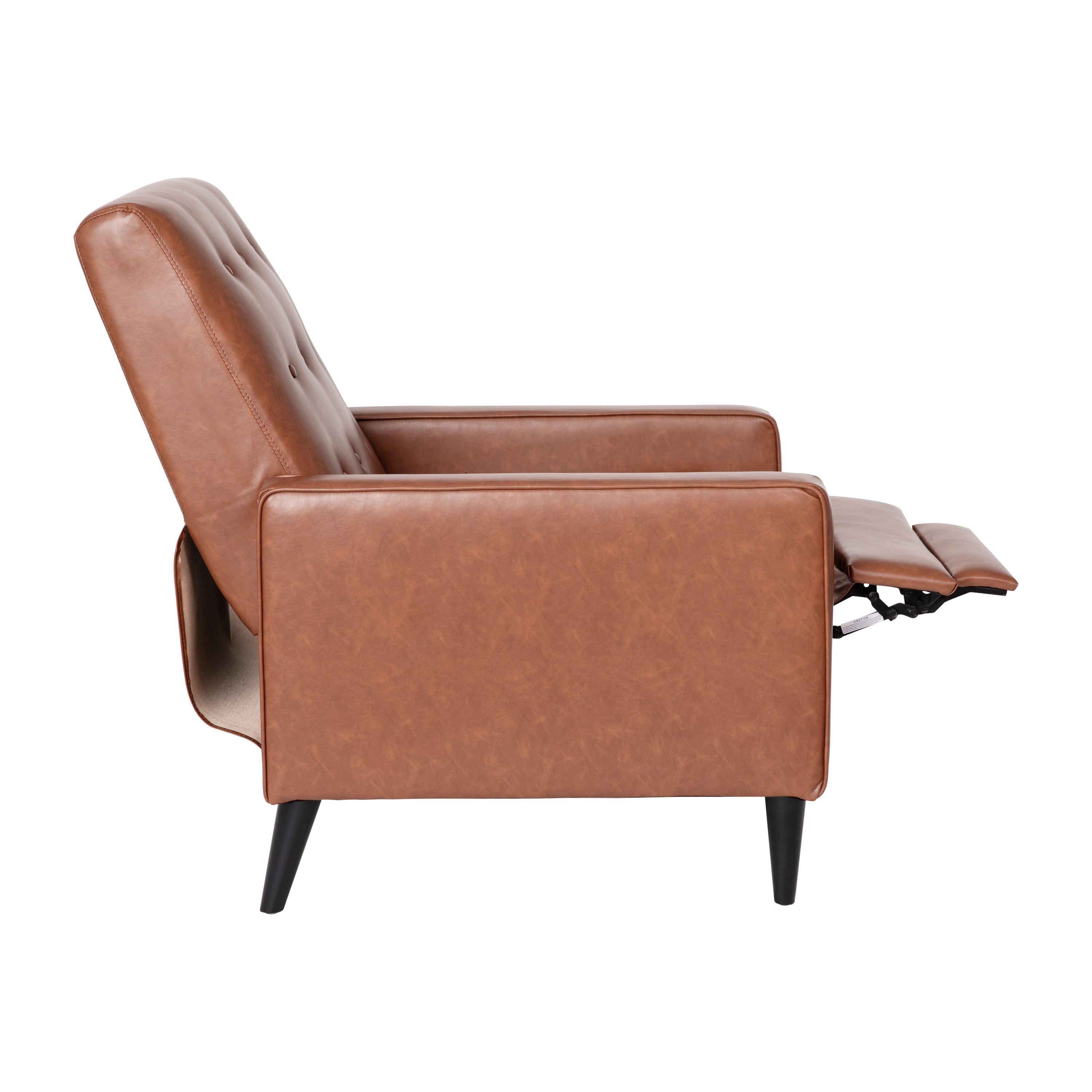 Ezra Mid-Century Modern Upholstered Button Tufted Pushback Recliner for Residential & Commercial Use