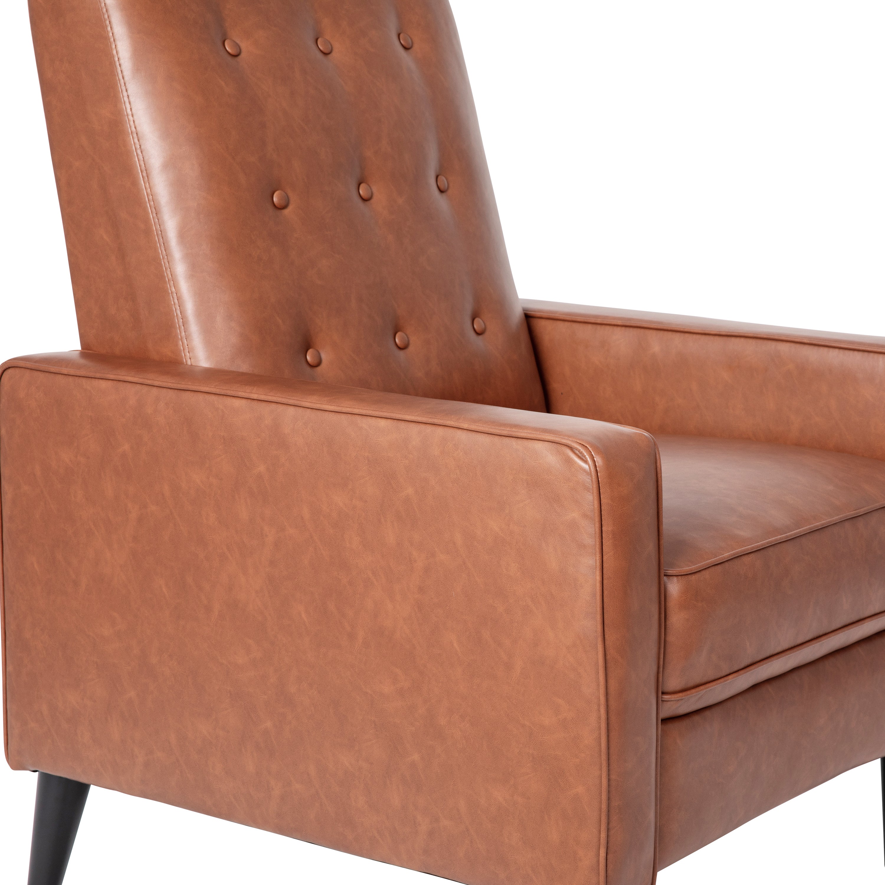 Ezra Mid-Century Modern Upholstered Button Tufted Pushback Recliner for Residential & Commercial Use