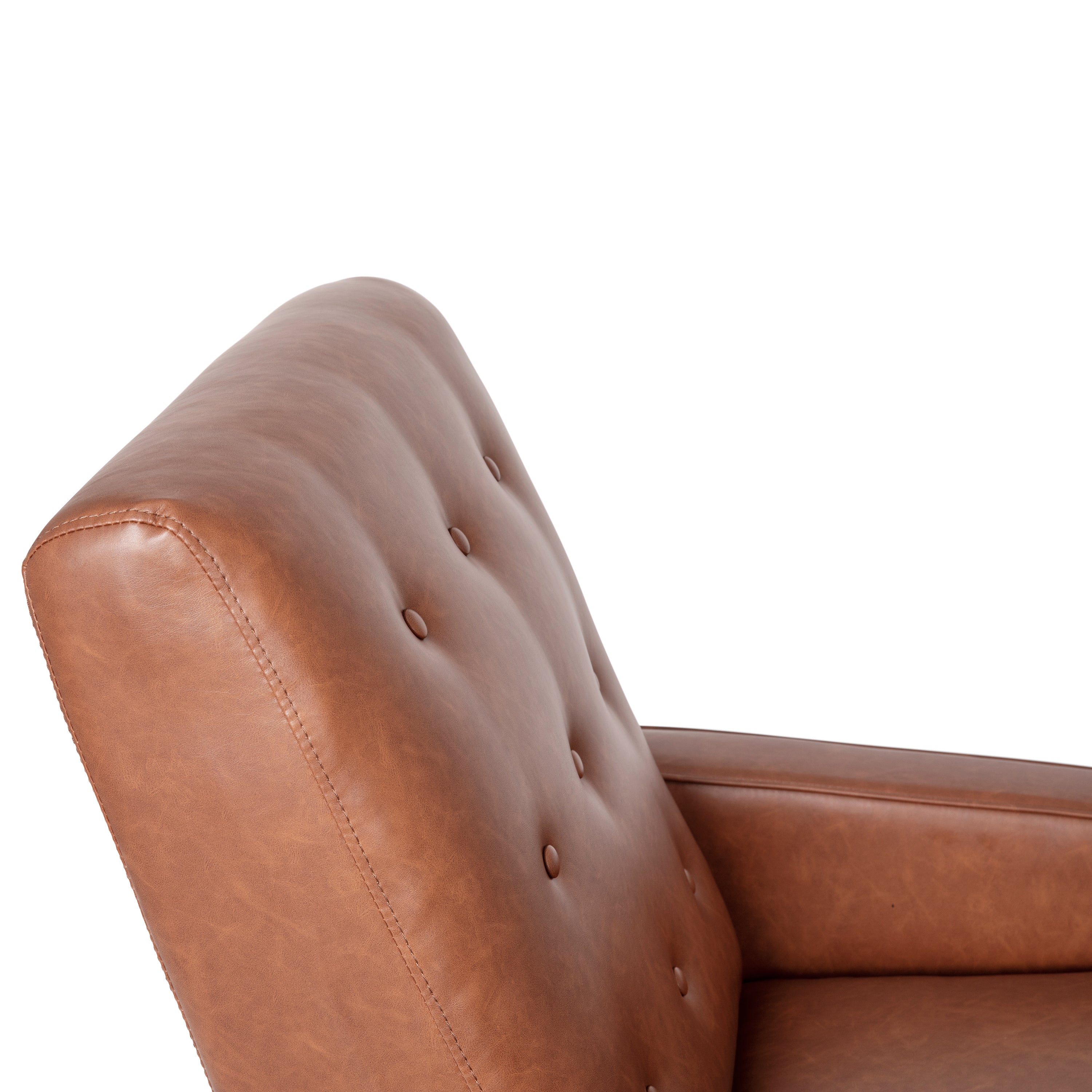 Ezra Mid-Century Modern Upholstered Button Tufted Pushback Recliner for Residential & Commercial Use