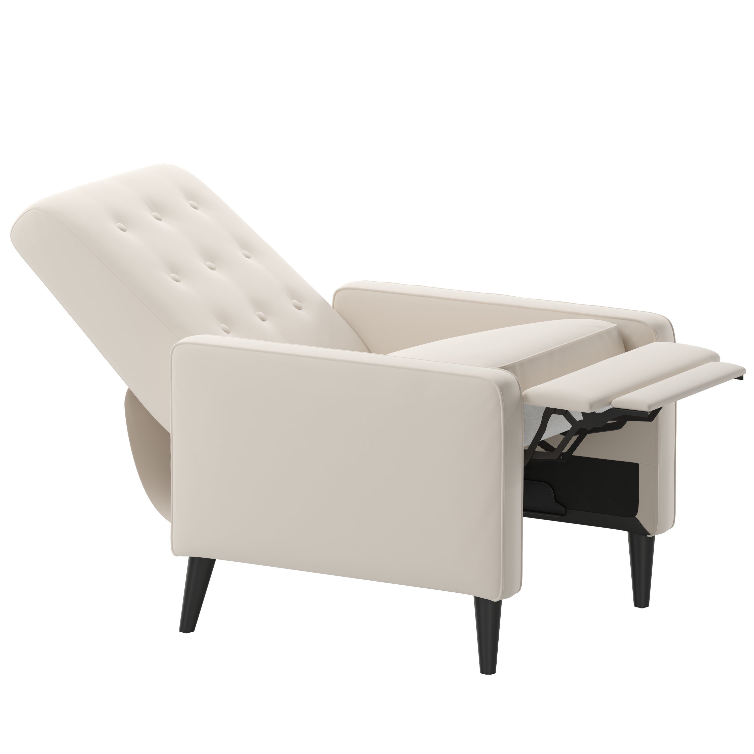 Ezra Mid-Century Modern Upholstered Button Tufted Pushback Recliner for Residential & Commercial Use