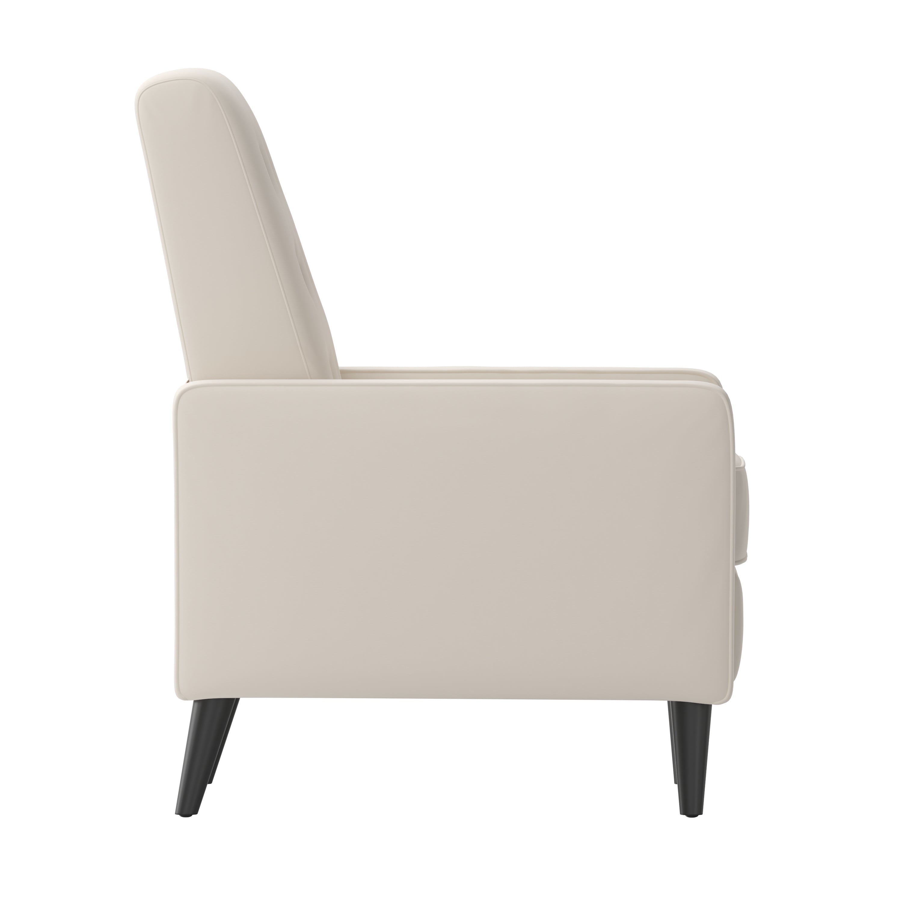 Ezra Mid-Century Modern Upholstered Button Tufted Pushback Recliner for Residential & Commercial Use