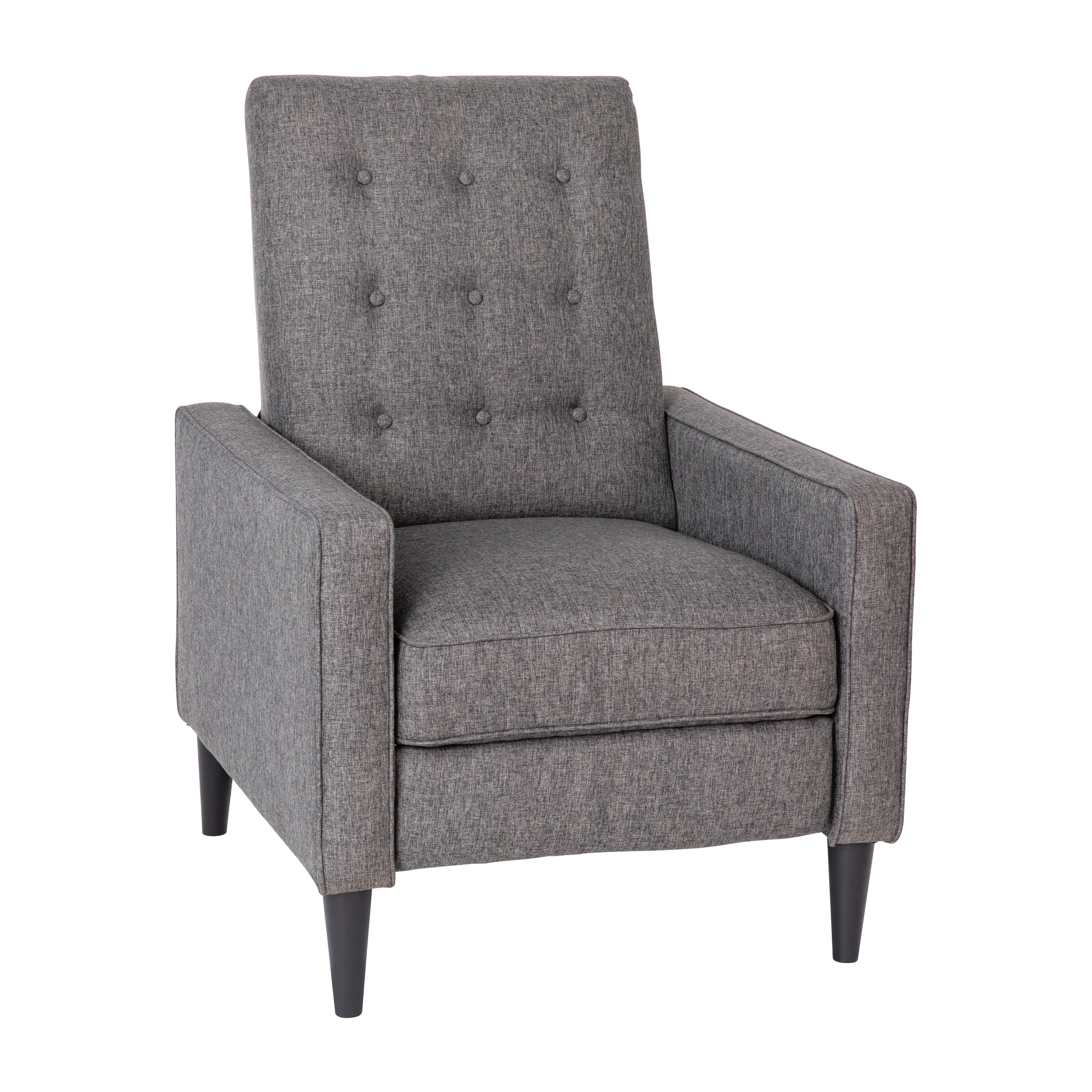 Ezra Mid-Century Modern Upholstered Button Tufted Pushback Recliner for Residential & Commercial Use