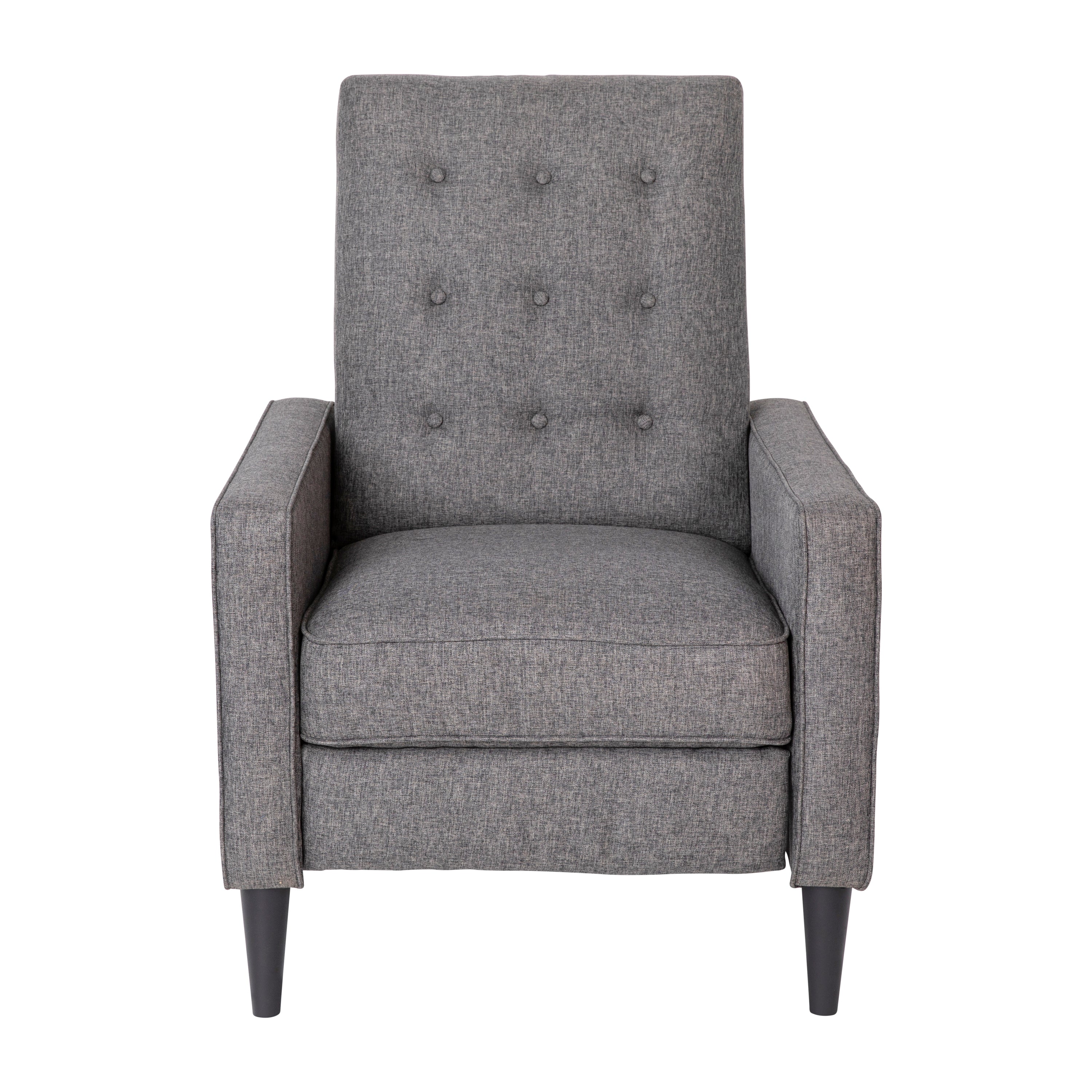 Ezra Mid-Century Modern Upholstered Button Tufted Pushback Recliner for Residential & Commercial Use