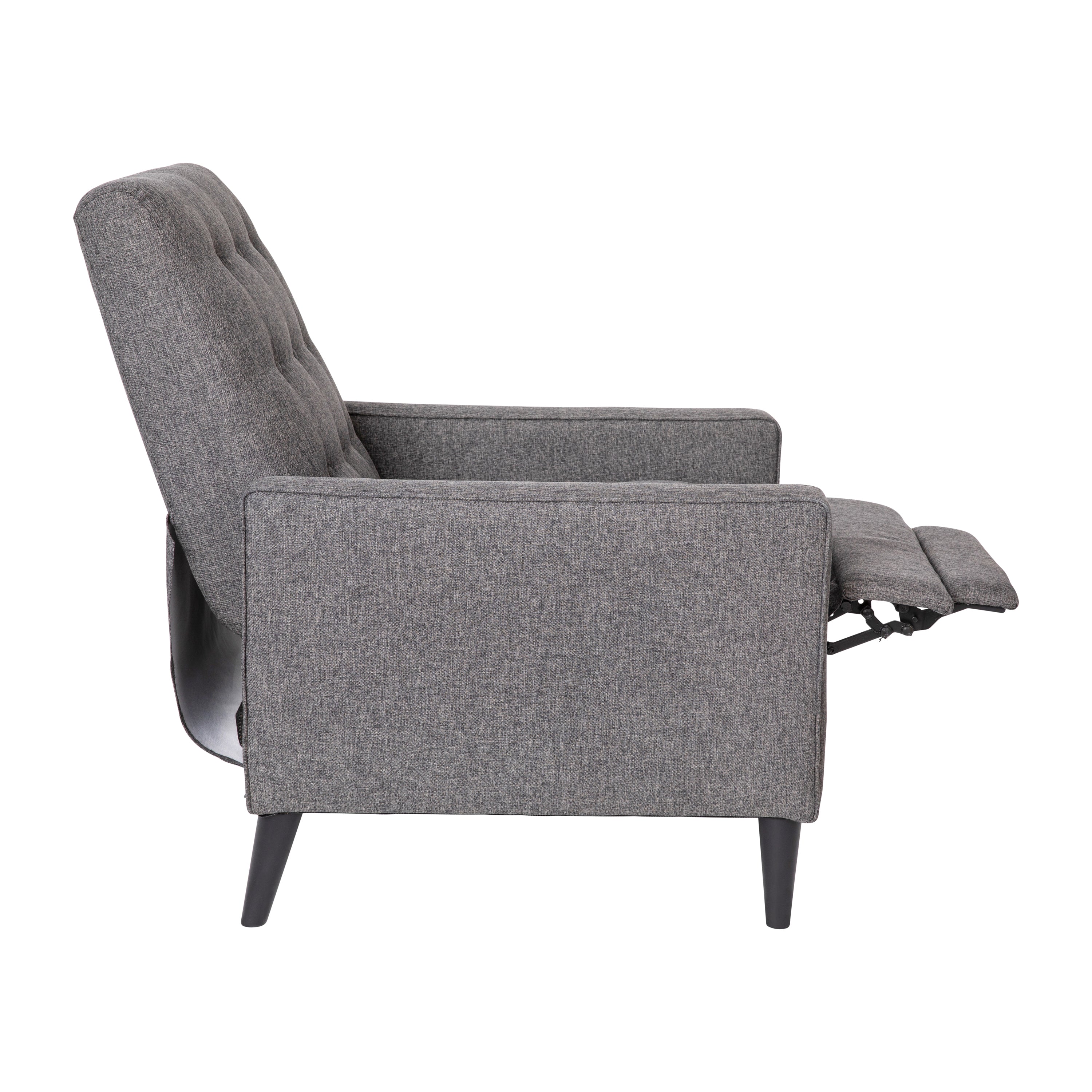 Ezra Mid-Century Modern Upholstered Button Tufted Pushback Recliner for Residential & Commercial Use