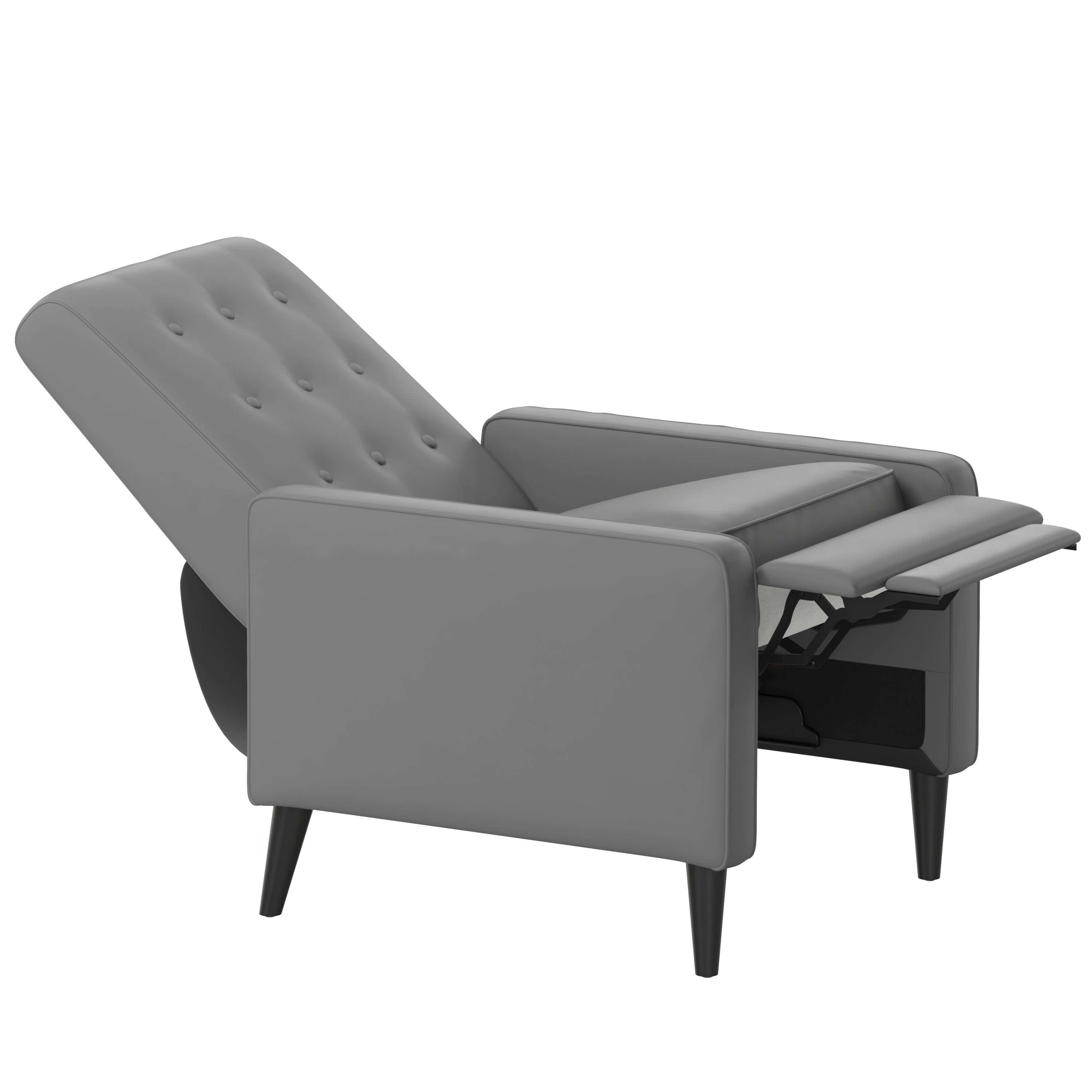 Ezra Mid-Century Modern Upholstered Button Tufted Pushback Recliner for Residential & Commercial Use