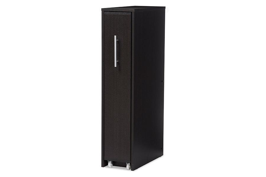 Lindo Wood Bookcase with One Pulled-out Door Shelving Cabinet