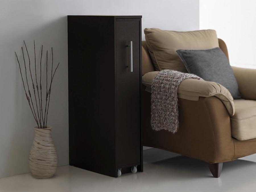 Lindo Wood Bookcase with One Pulled-out Door Shelving Cabinet