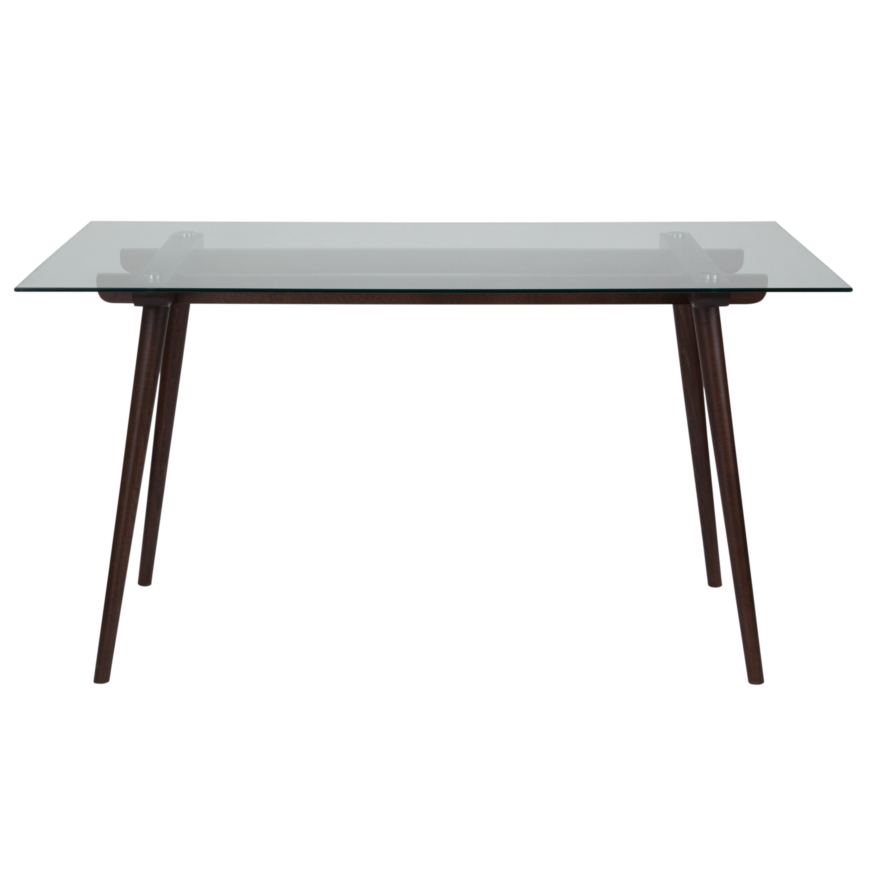 Meriden 31.5'' x 55'' Solid Wood Table with Clear Glass Top